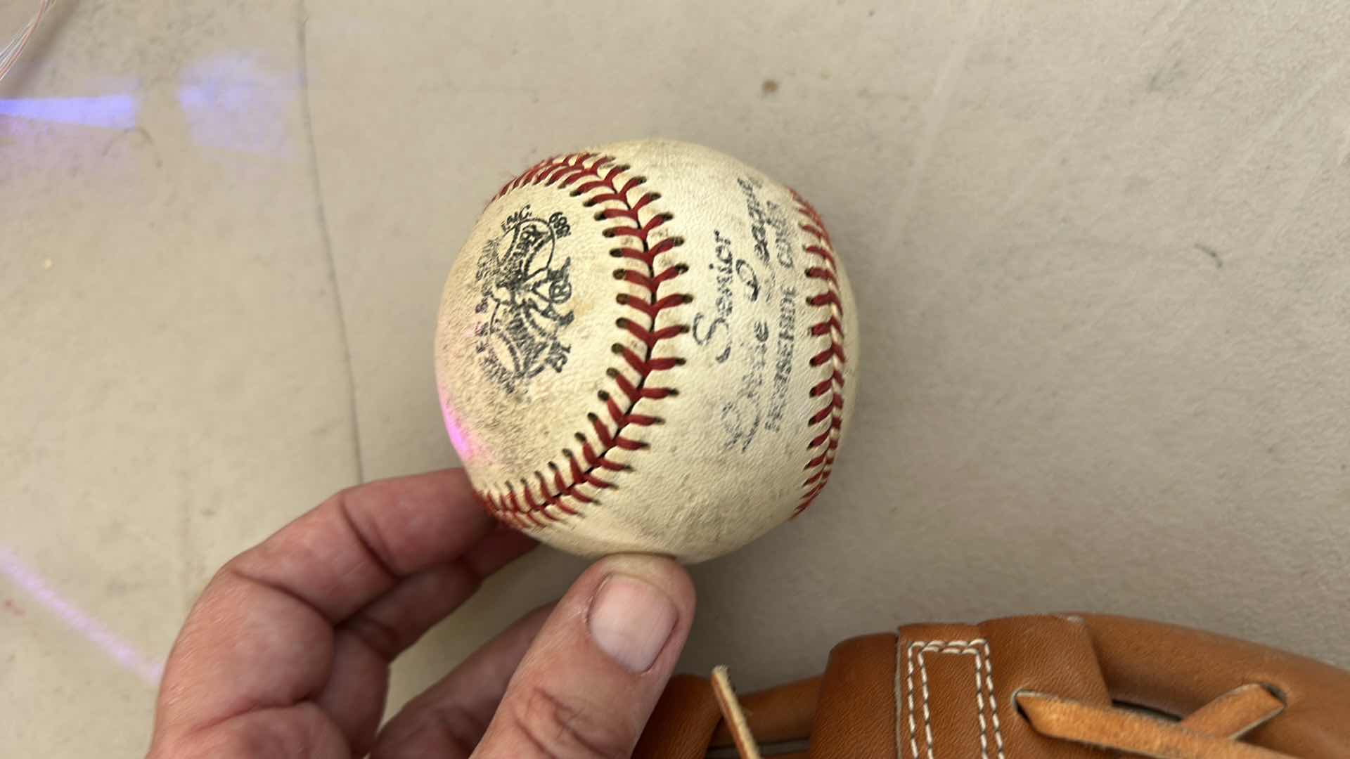 Photo 1 of BASEBALL GLOVE AND BALL