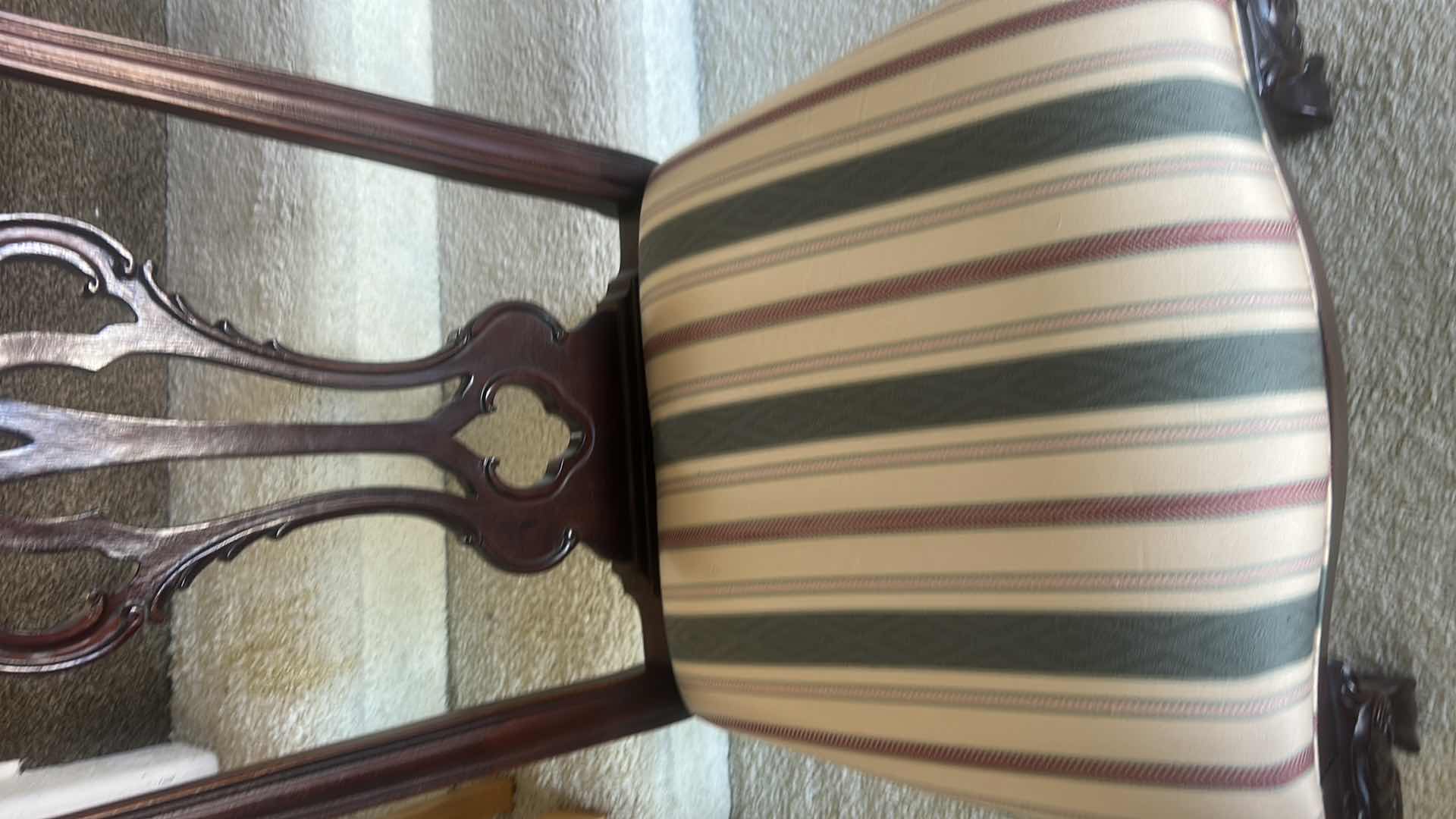 Photo 1 of THOMASVILLE CHIPPENDALE MAHOGANY DINING CHAIR WITH BALL AND CLAW FEET
SIDE CHAIR 24” x 22” x H41”