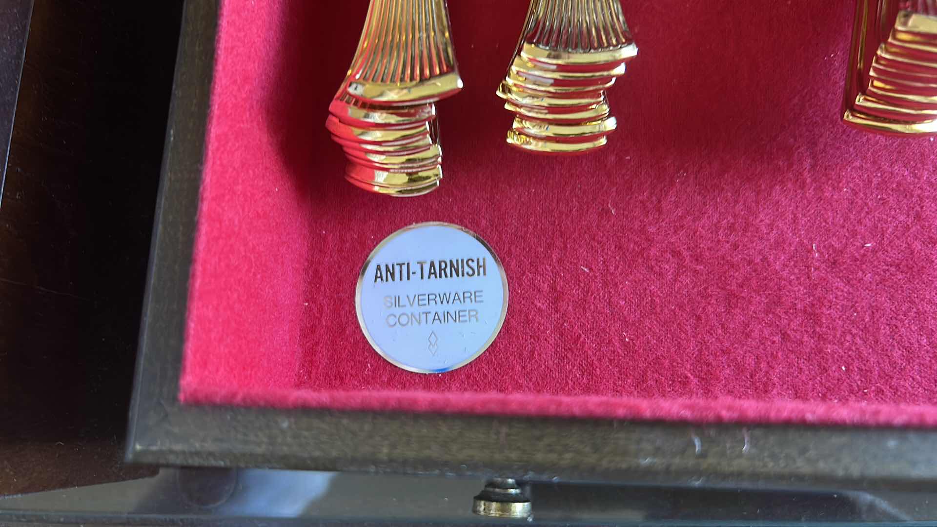 Photo 1 of 44PC GEORGIAN HOUSE “CHRISTY” 24K GOLD PLATED SERVING WARE IN WOOD BOX