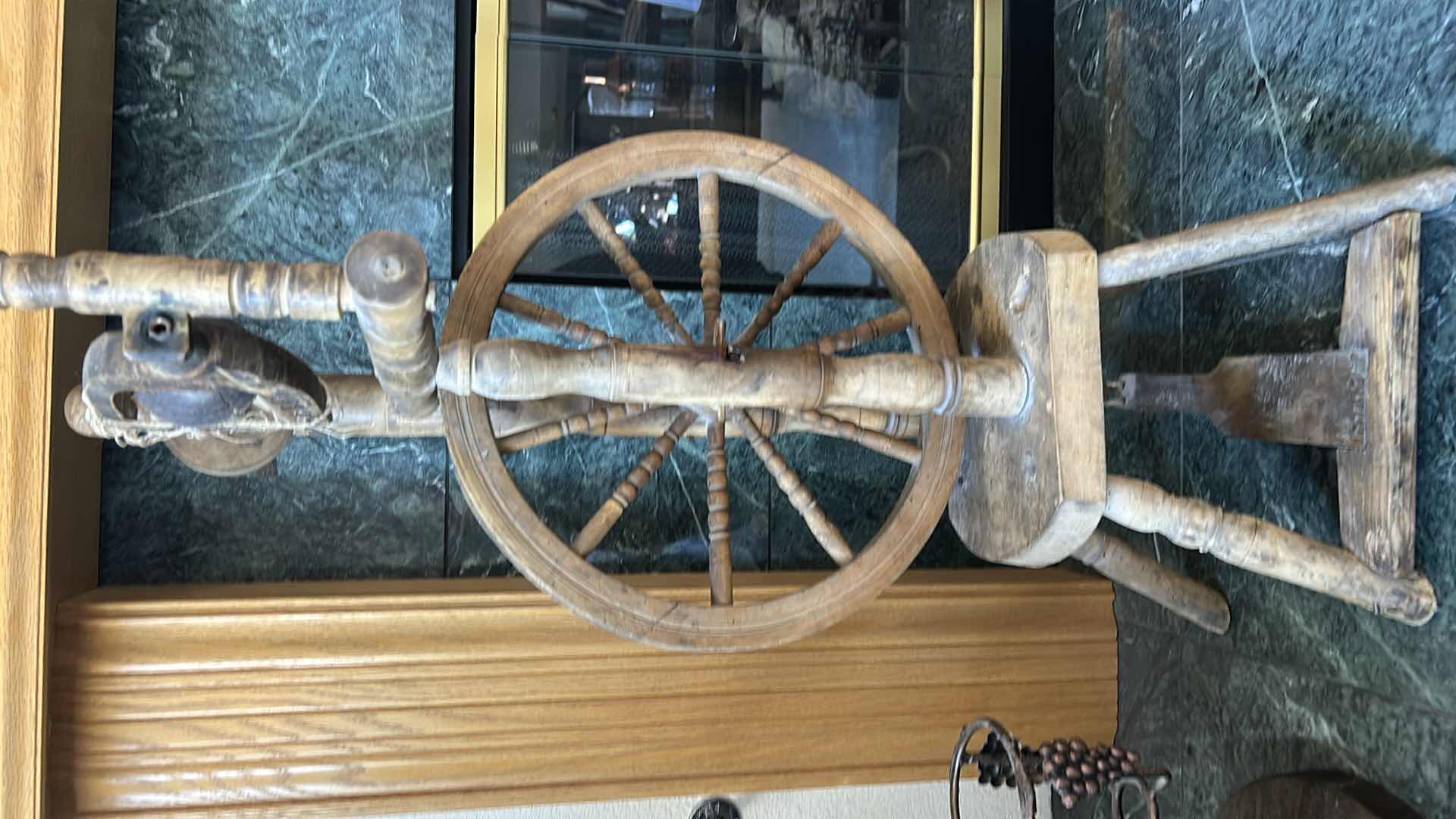 Photo 1 of ANTIQUE SPINNING WHEEL H33.5”