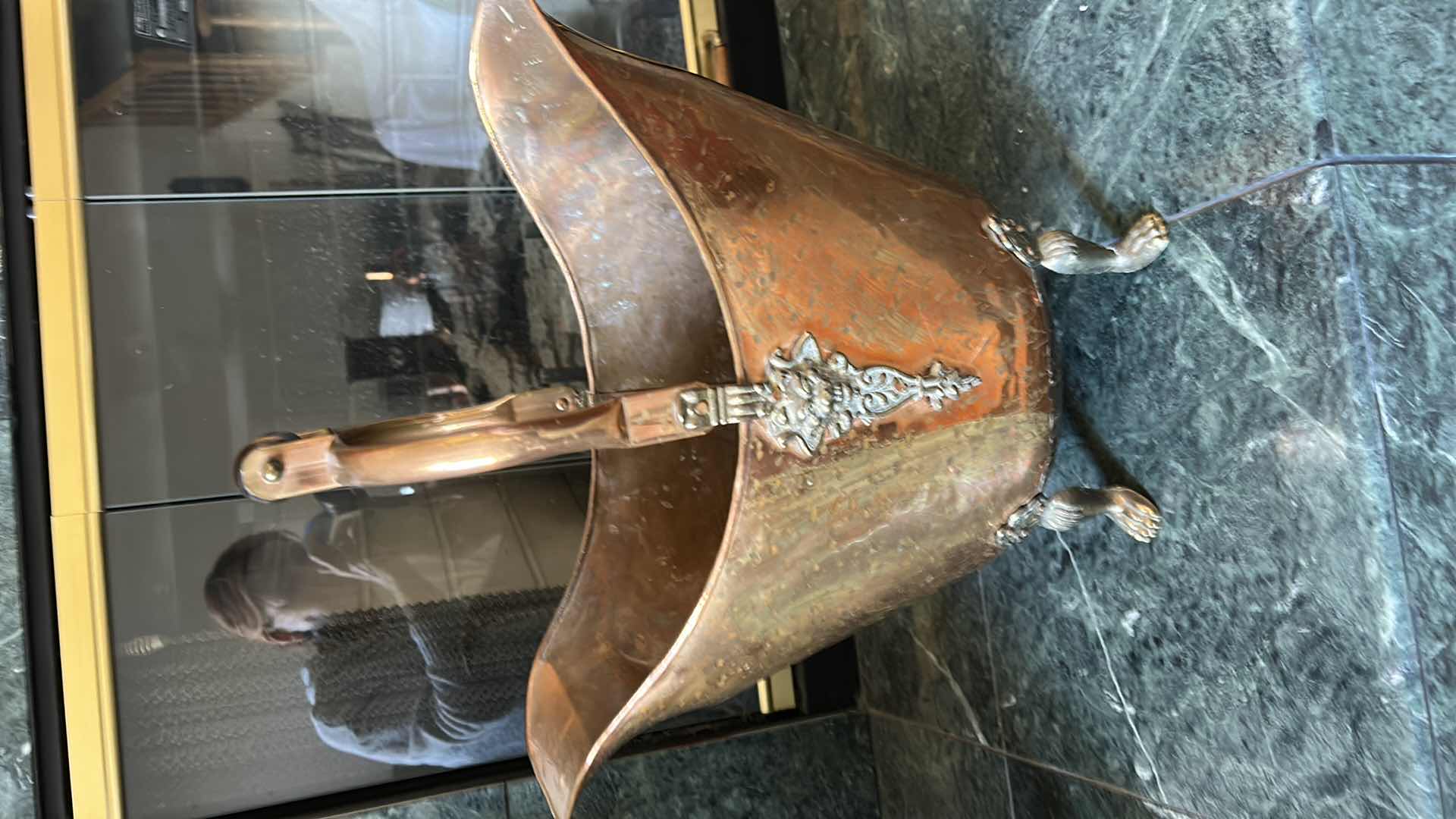 Photo 1 of COPPER AND BRASS LOG HOLDER / FIREWOOD BASKET 17“ x 10“ x H17“