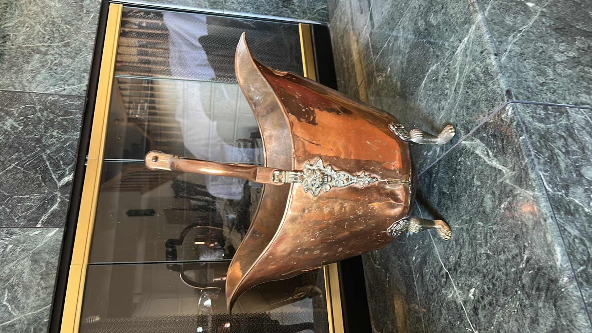 Photo 1 of COPPER AND BRASS LOG HOLDER / FIREWOOD BASKET 17“ x 10“ x H17“