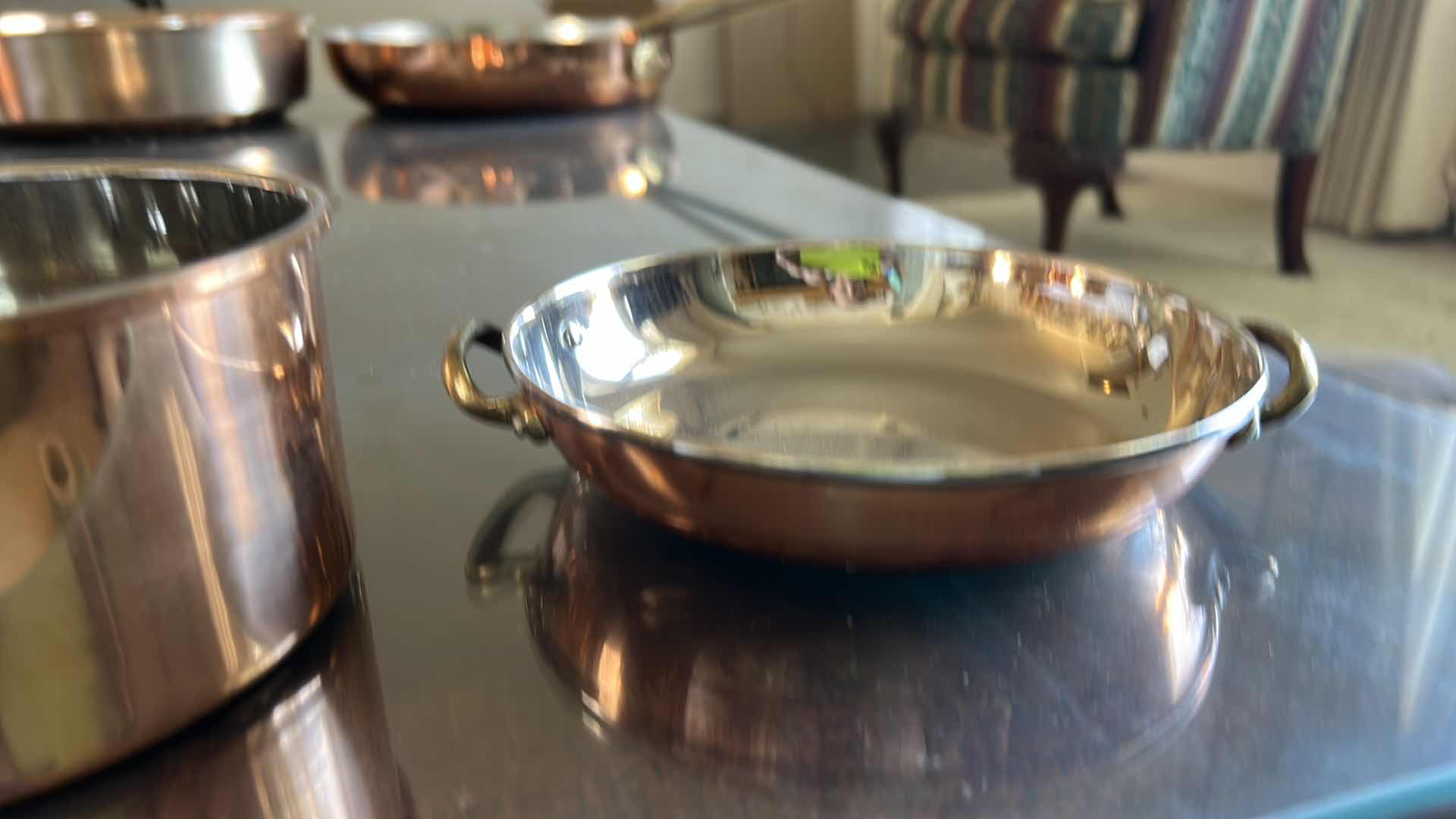 Photo 1 of 3 COPPER AND STAINLESS STEEL  WITH BRASS HANDLES