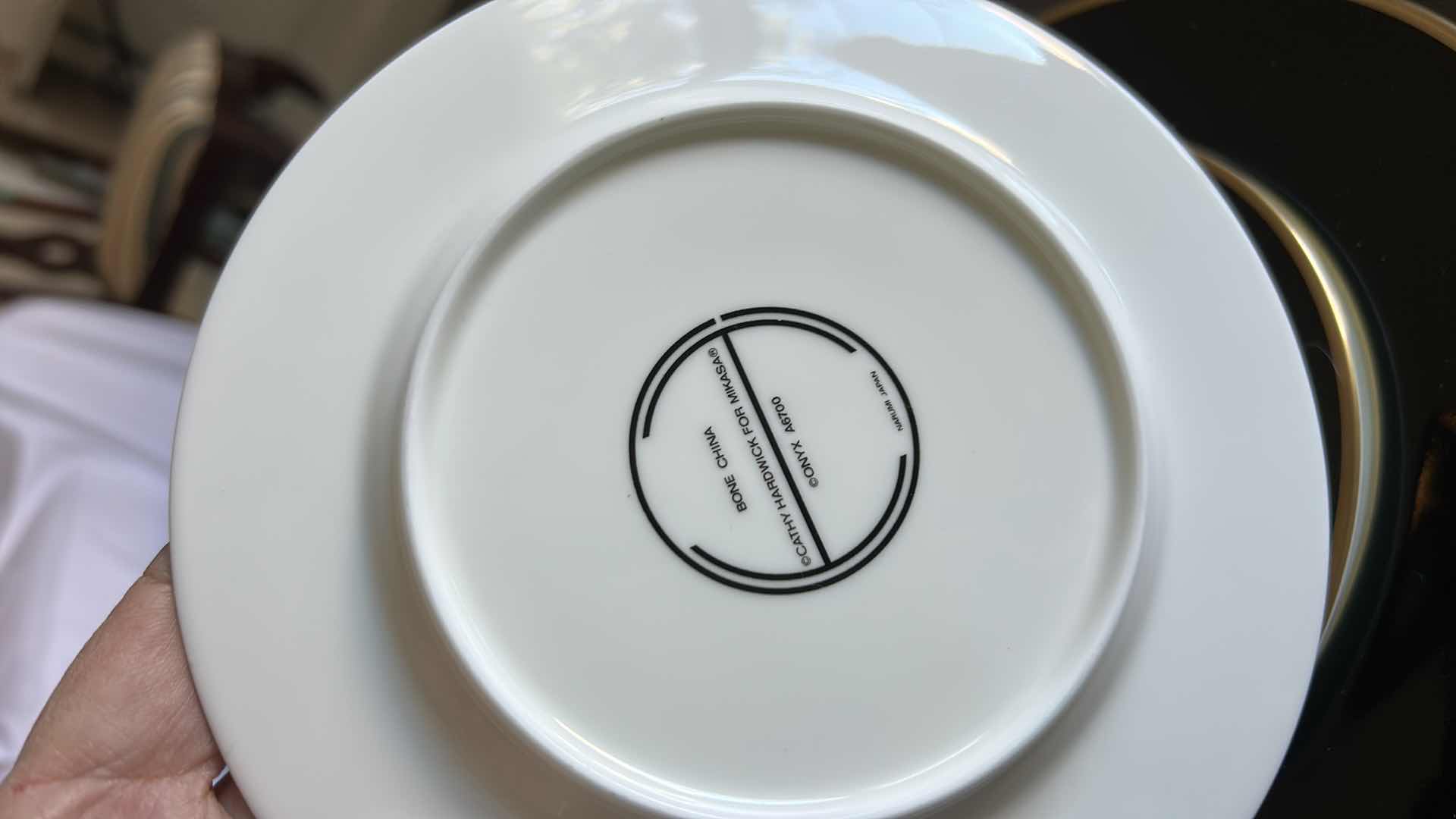 Photo 1 of 3 PC MIKASA BONE CHINA ONYX PLATES 11”, 7.5”, 6.5”