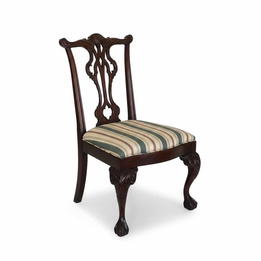 Photo 1 of THOMASVILLE CHIPPENDALE MAHOGANY DINING CHAIR WITH BALL AND CLAW FEET
SIDE CHAIR 24” x 22” x H41”