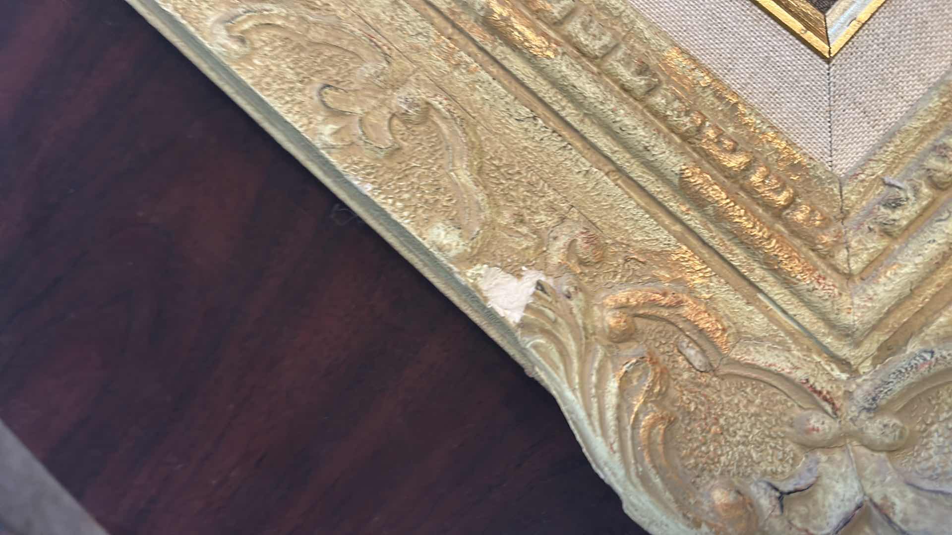 Photo 1 of ORNATELY WOOD AND RESIN FRAMED,  "VERMEES DUTCH TOWN RIVER” SIGNED OIL ON CANVAS, ARTWORK 15 1/2” x H17 1/2”