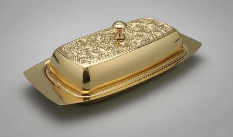 Photo 1 of 24K GOLD PLATED BUTTER DISH