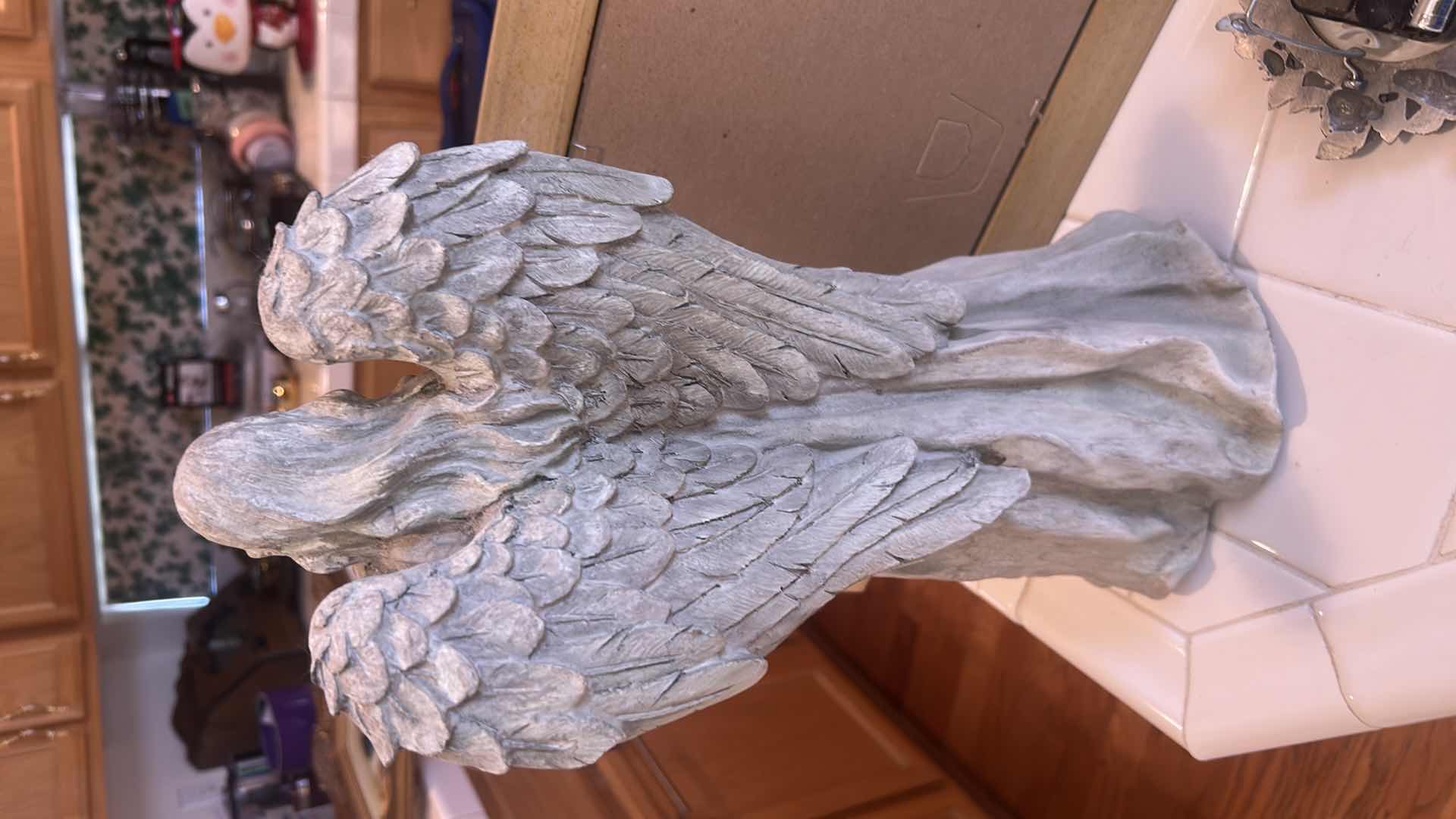 Photo 1 of RESIN ANGEL H16”AND METAL CLOCK