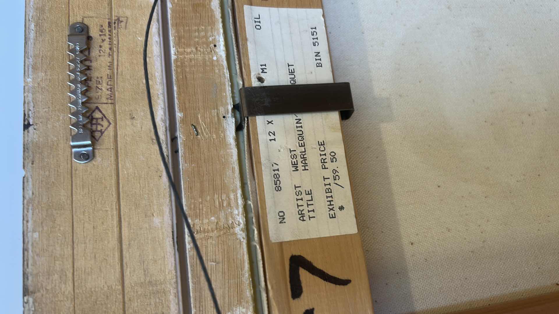 Photo 1 of ORNATELY GOLD WOOD FRAMED OIL ON CANVAS “ HARLEQUIN BOUQUET” BY WEST, ARTWORK 18 1/2
23 inches