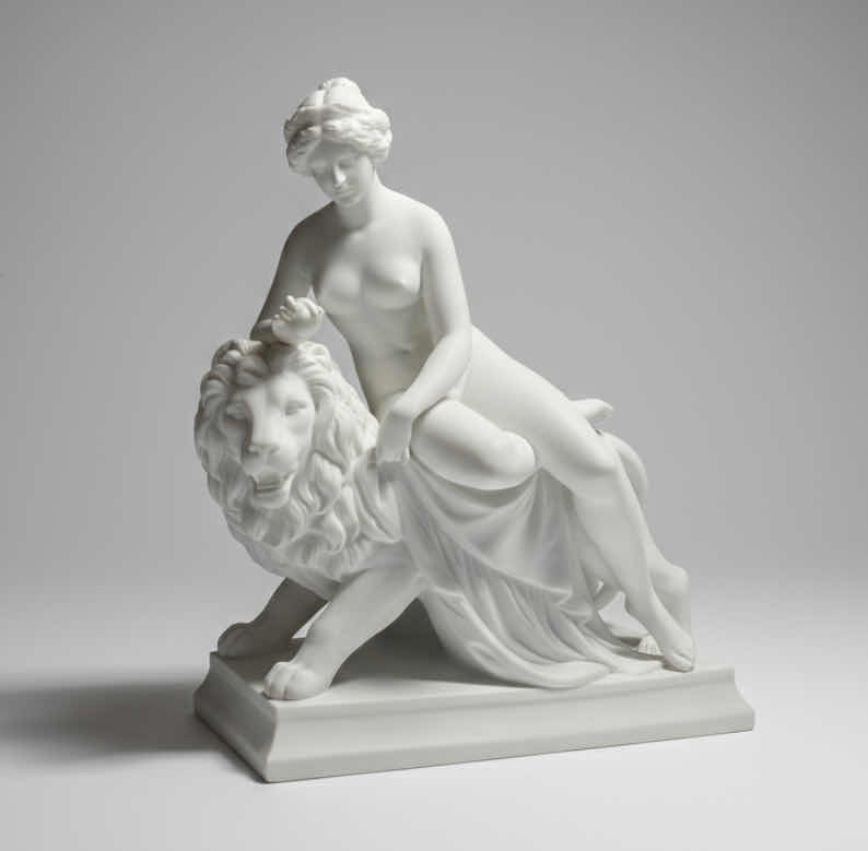 Photo 1 of PARIAN SCULPTURE “UNA AND THE LION” H10”