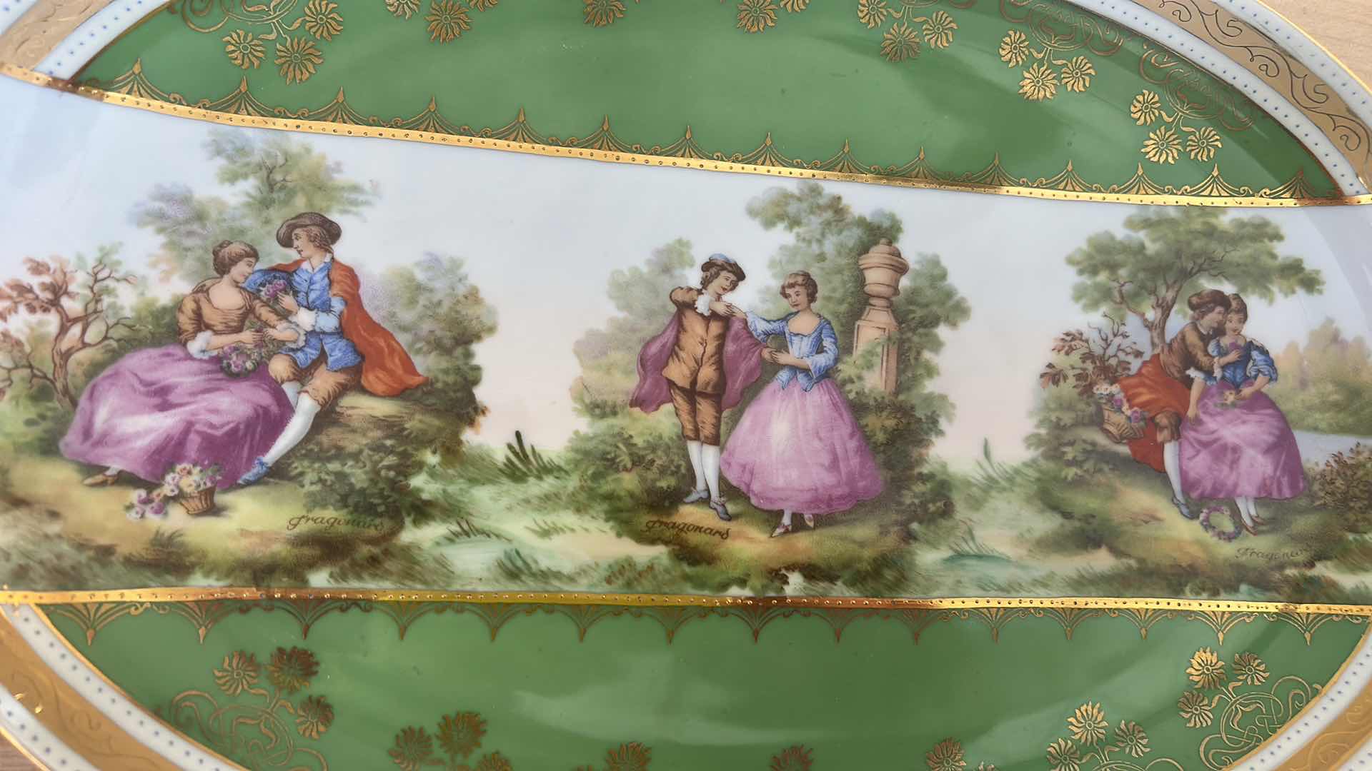 Photo 1 of ANTIQUE DECORATIVE PORCELAIN PLATE FROM BAVARIA “Hutschenreuther” 10” x 15”