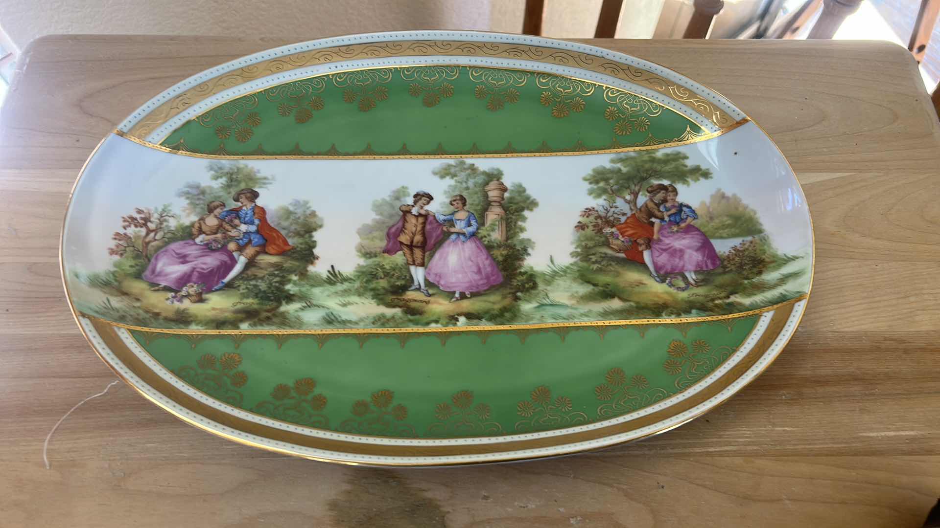 Photo 1 of ANTIQUE DECORATIVE PORCELAIN PLATE FROM BAVARIA “Hutschenreuther” 10” x 15”