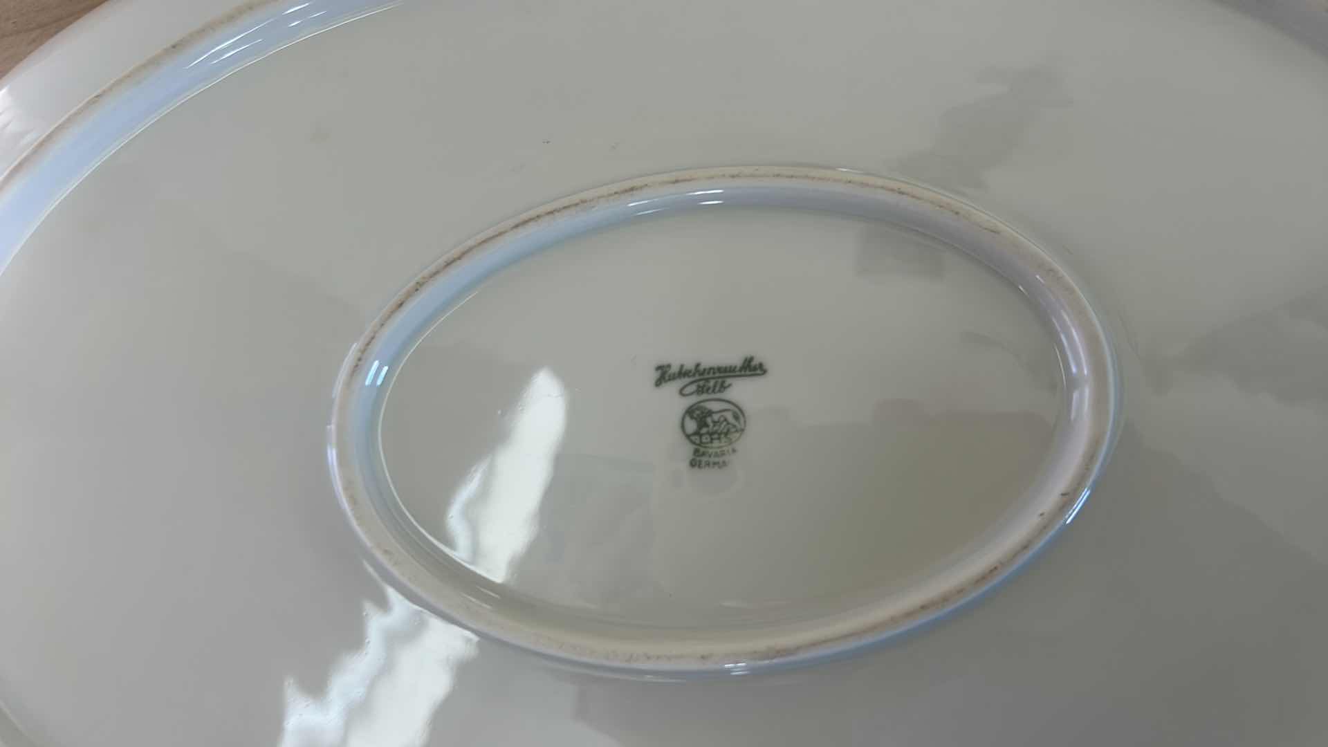 Photo 1 of ANTIQUE DECORATIVE PORCELAIN PLATE FROM BAVARIA “Hutschenreuther” 10” x 15”