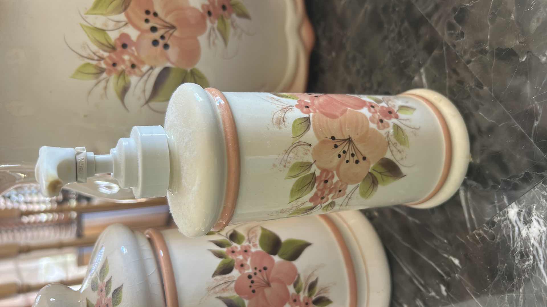 Photo 1 of HAND PAINTED PORCELAIN BY VEE JACKSON, CALIFORNIA, BATHROOM  ENSEMBLE