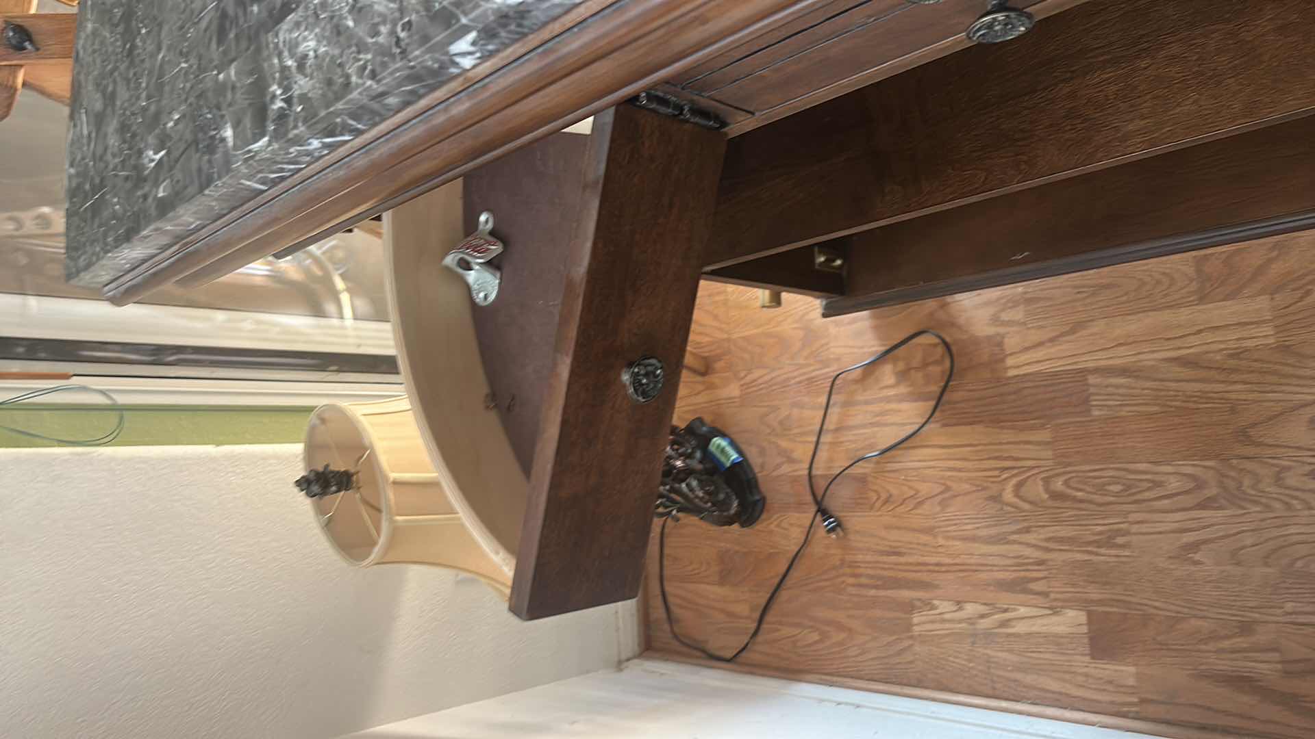 Photo 1 of PULASKI WOOD BAR WITH MARBLE TOP 6‘ x 25 1/2“ x H43“