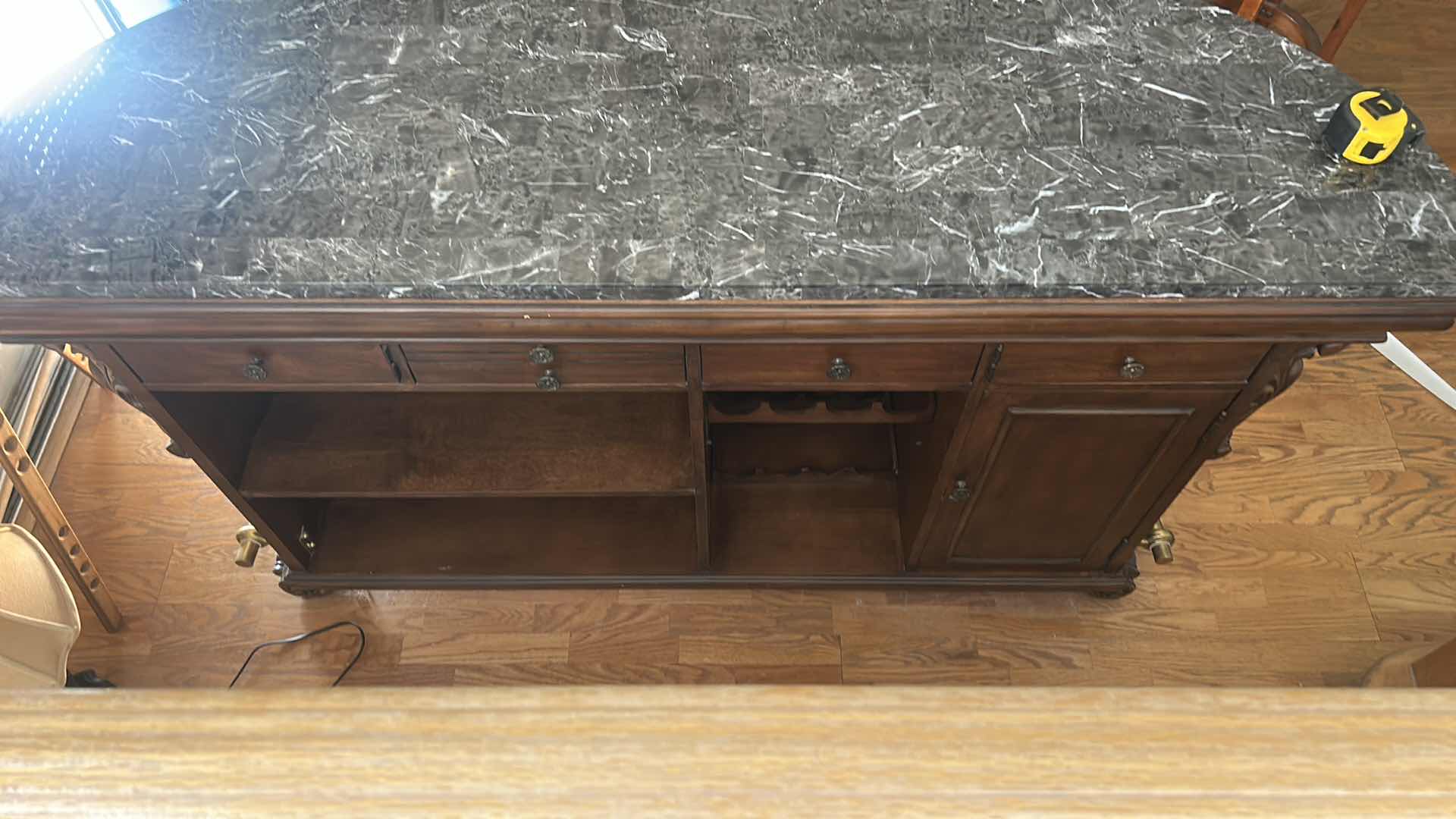 Photo 1 of PULASKI WOOD BAR WITH MARBLE TOP 6‘ x 25 1/2“ x H43“