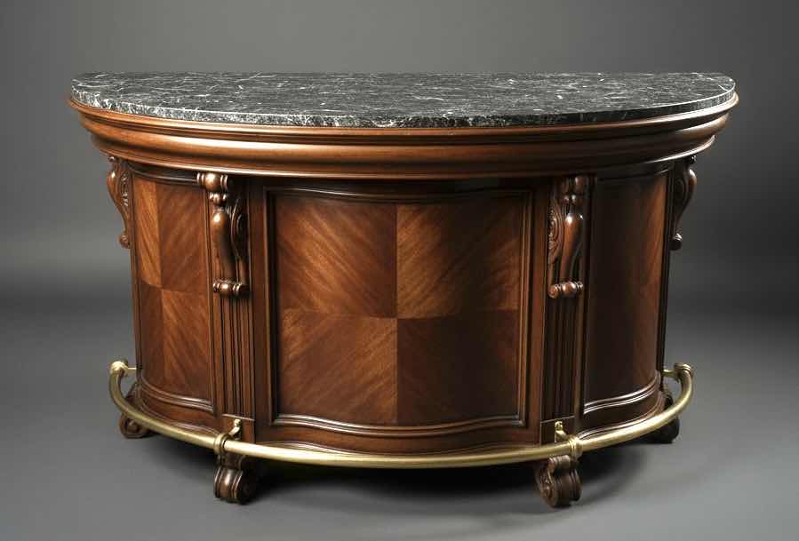 Photo 1 of PULASKI WOOD BAR WITH MARBLE TOP 6‘ x 25 1/2“ x H43“