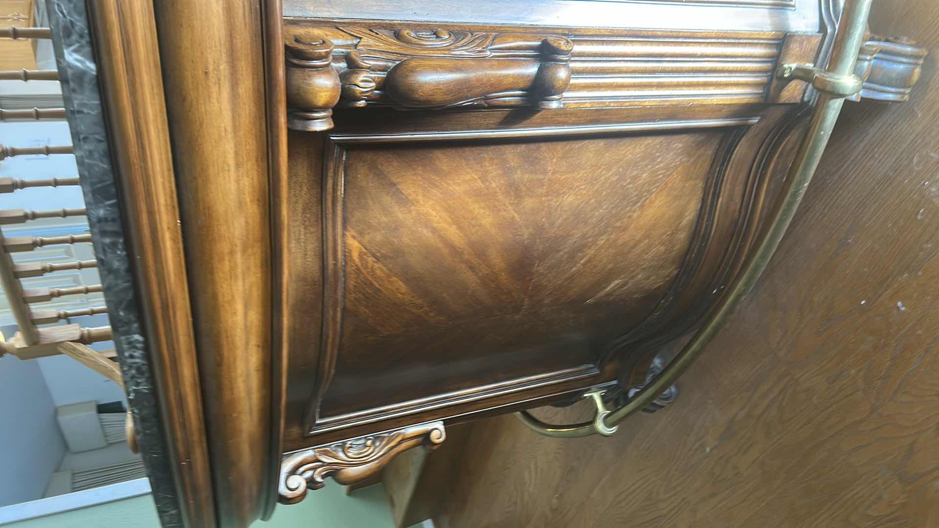 Photo 1 of PULASKI WOOD BAR WITH MARBLE TOP 6‘ x 25 1/2“ x H43“