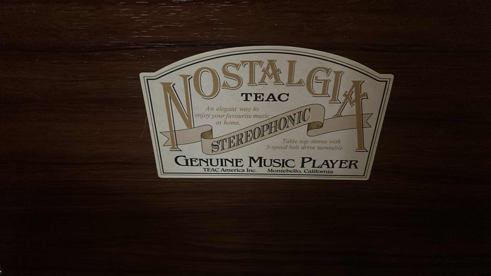 Photo 1 of NOSTALGIA TEAK STEREOPHONIC MUSIC PLAYER
