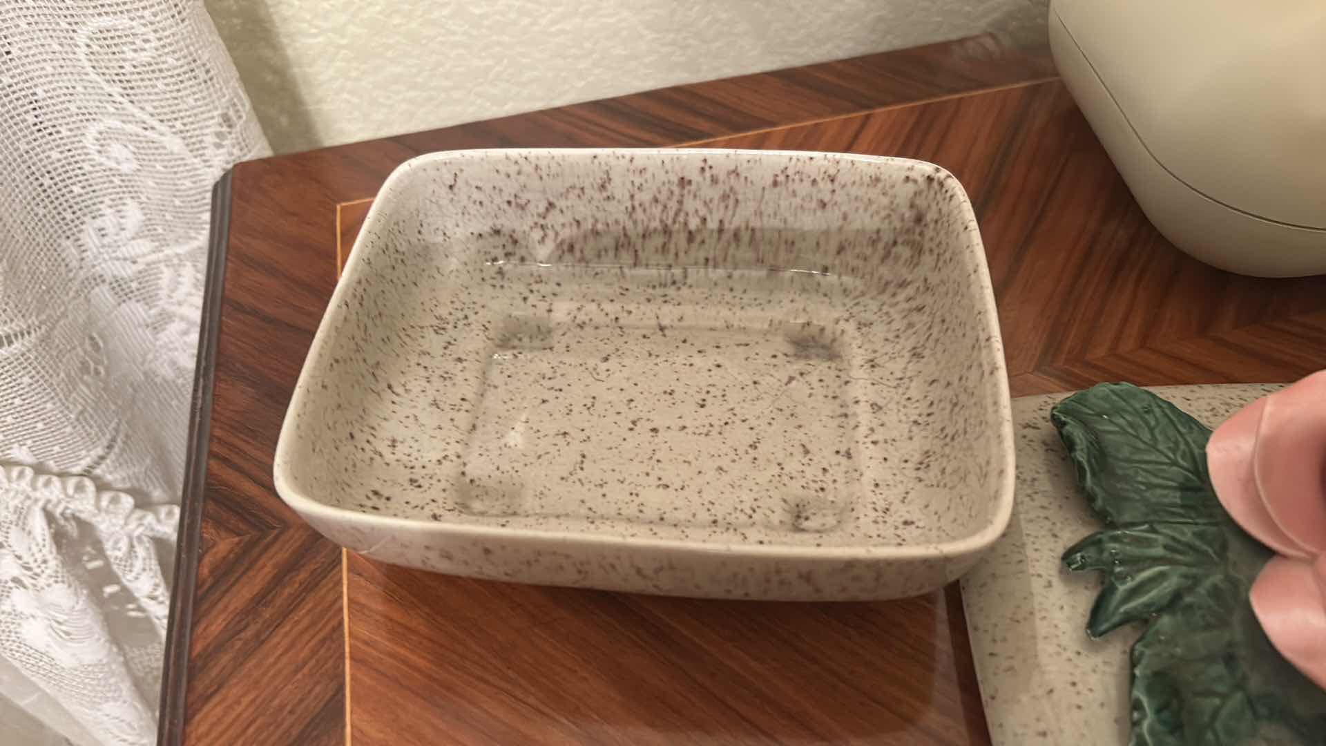 Photo 1 of CALIFORNIA POTTERY- TRINKET BOX WITH ROSE 7“ x 5“ x H5“