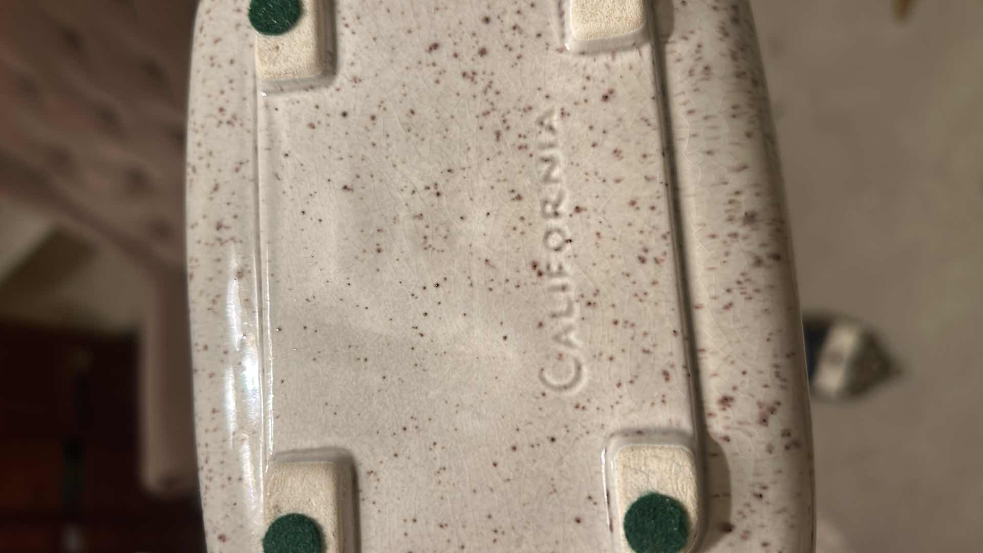 Photo 1 of CALIFORNIA POTTERY- TRINKET BOX WITH ROSE 7“ x 5“ x H5“