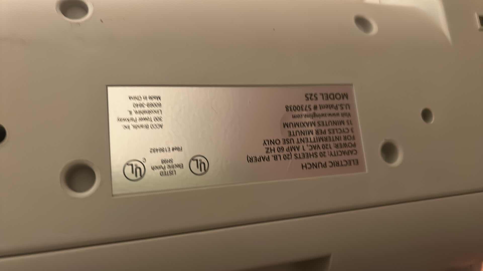 Photo 1 of SWINGLINE ELECTRIC HOLE PUNCH