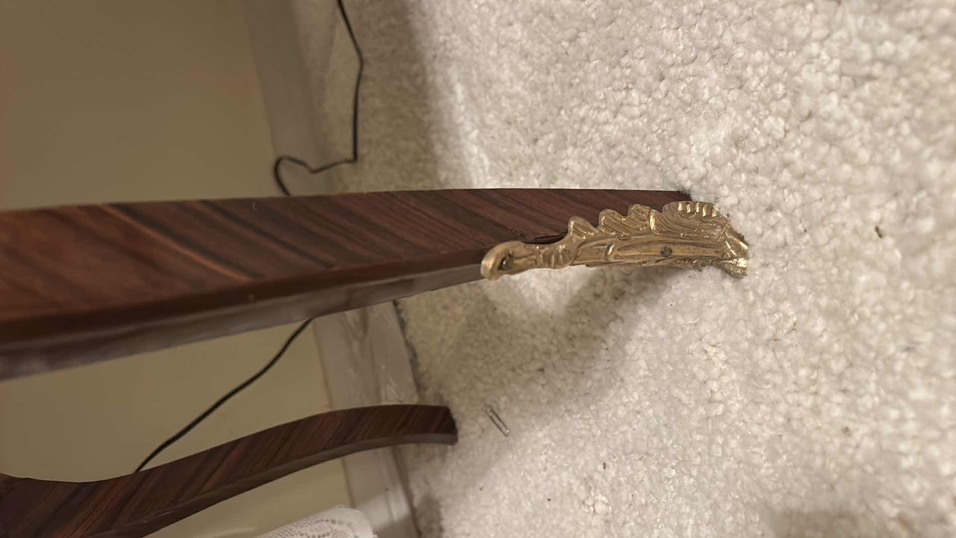 Photo 1 of ANTIQUE LOUIS XV STYLE CHEST OF DRAWERS, SERPENTINE SHAPE AND CABRIOLE LEGS WITH GILDED BRONZE ORNAMENTS  A30 1/2“ x 15“ x H31 1/2“