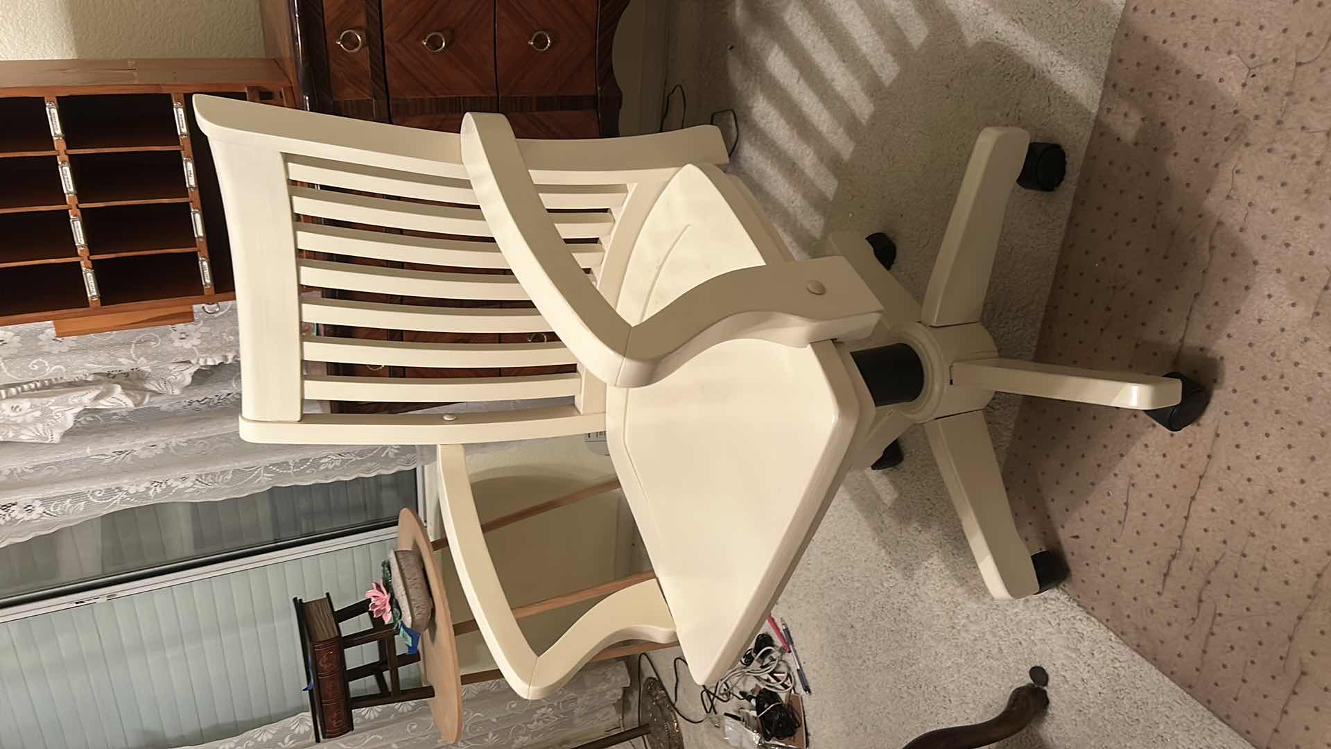 Photo 1 of ANTIQUE WHITE DESK CHAIR