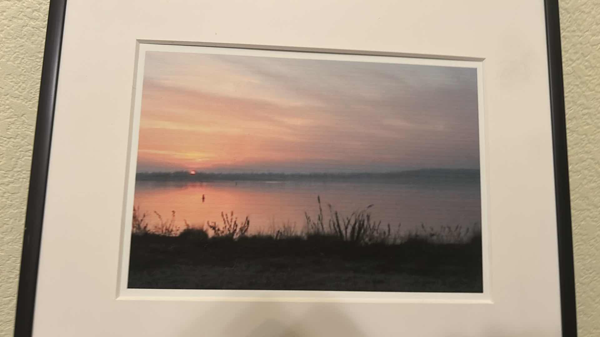 Photo 1 of BLACK METAL FRAMED PRINT “SUNSET” ARTWORK 12 1/2“ x H16 1/2“