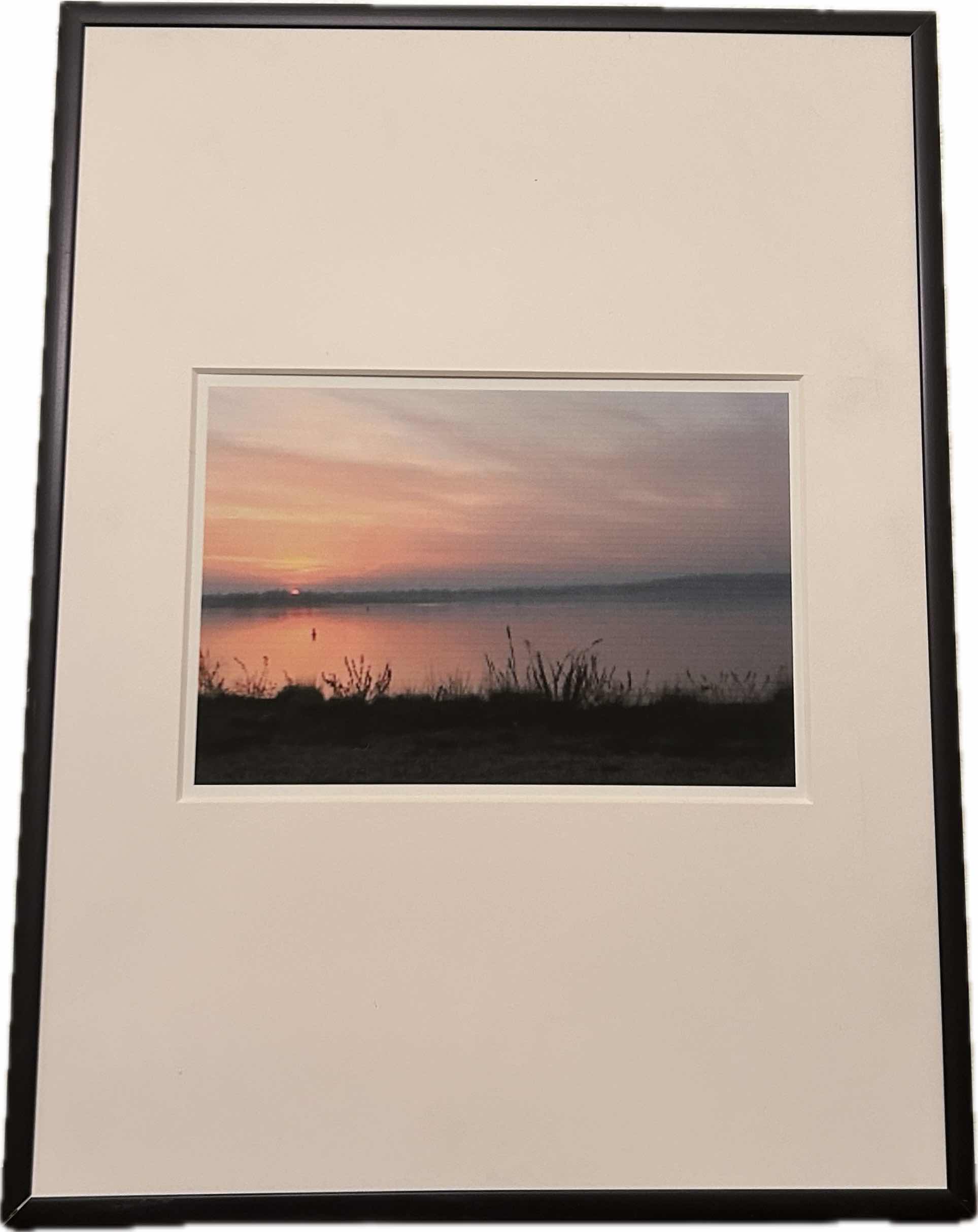 Photo 1 of BLACK METAL FRAMED PRINT “SUNSET” ARTWORK 12 1/2“ x H16 1/2“
