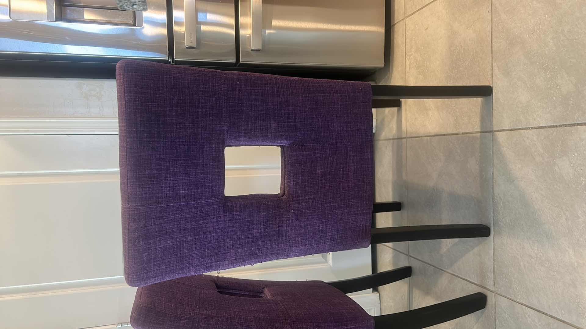 Photo 1 of 2 PURPLE UPHOLSTERED SIDE CHAIRS
