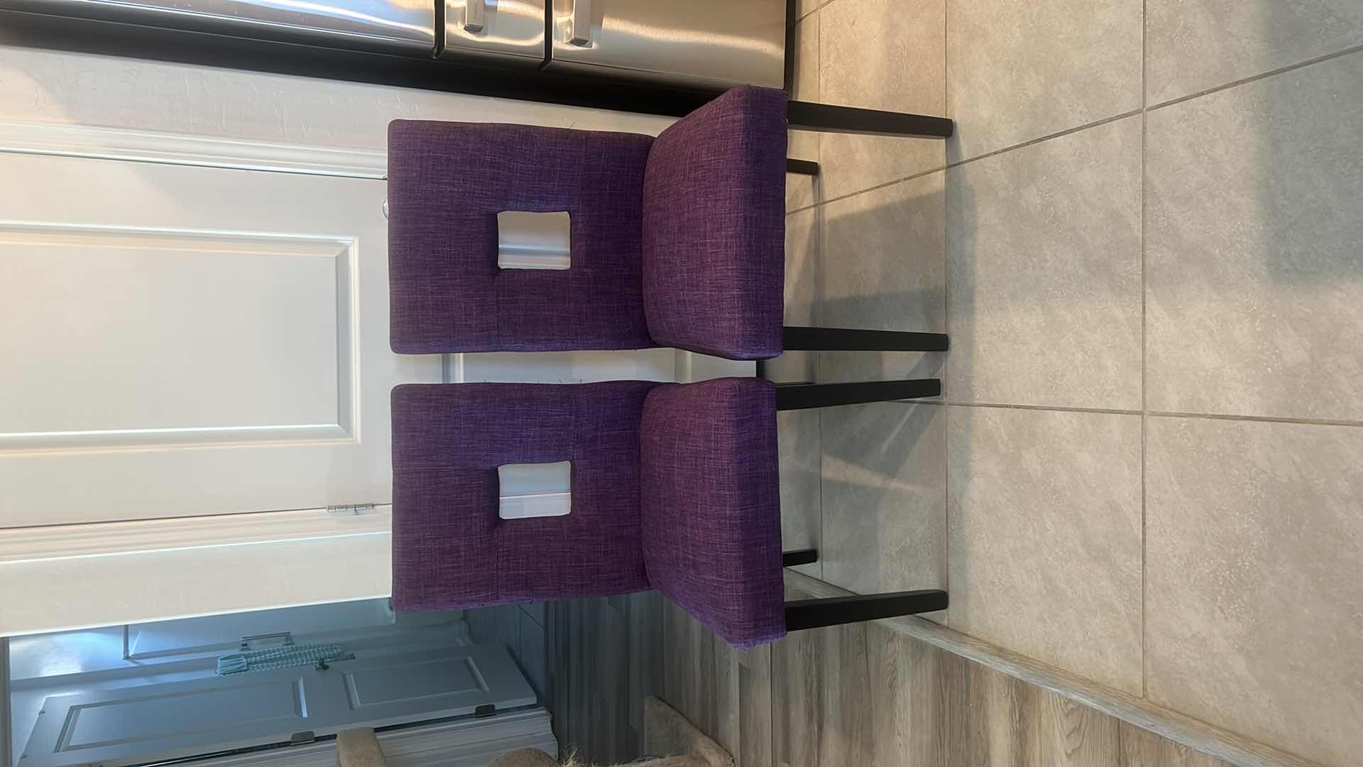 Photo 1 of 2 PURPLE UPHOLSTERED SIDE CHAIRS