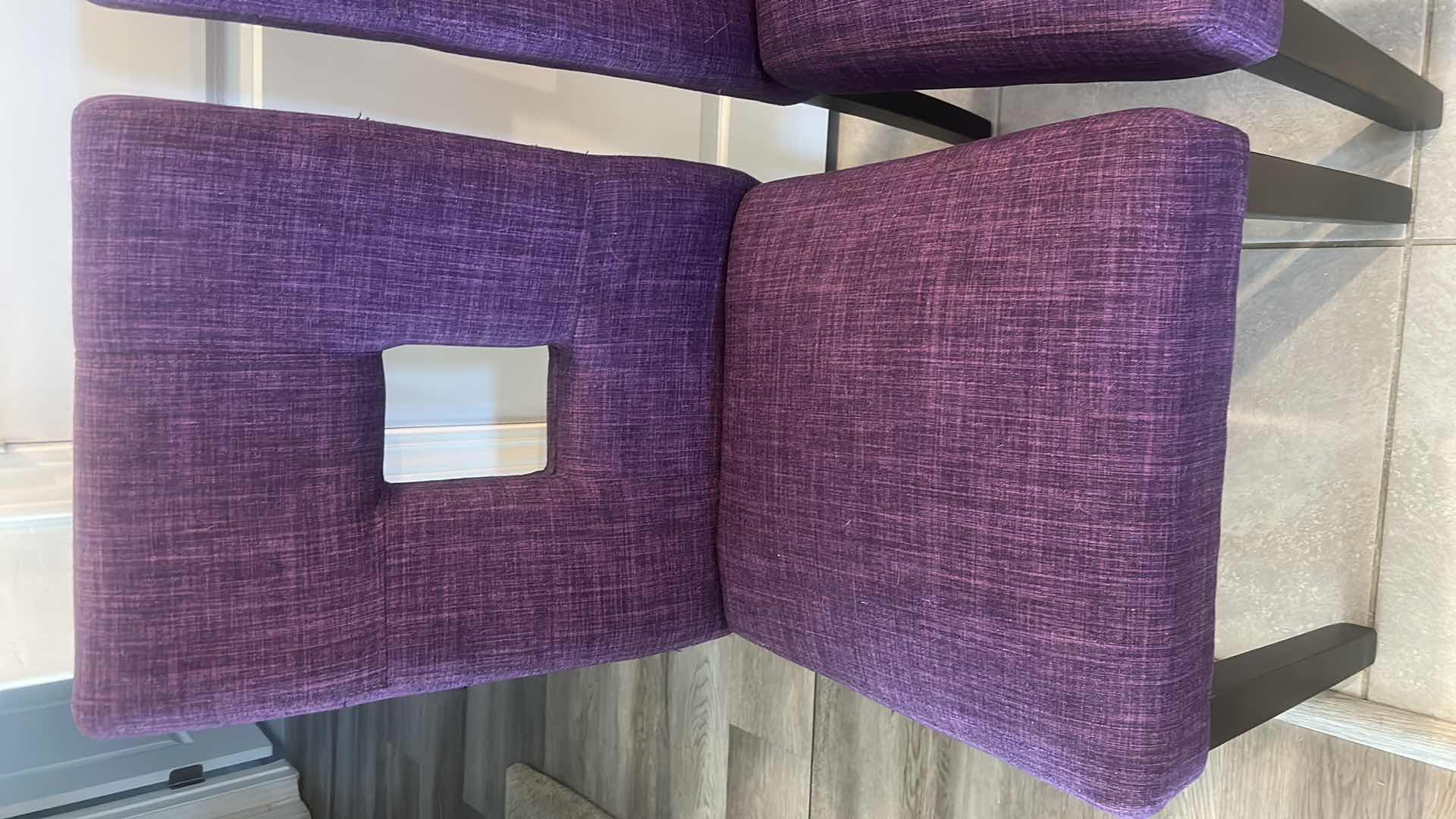 Photo 1 of 2 PURPLE UPHOLSTERED SIDE CHAIRS