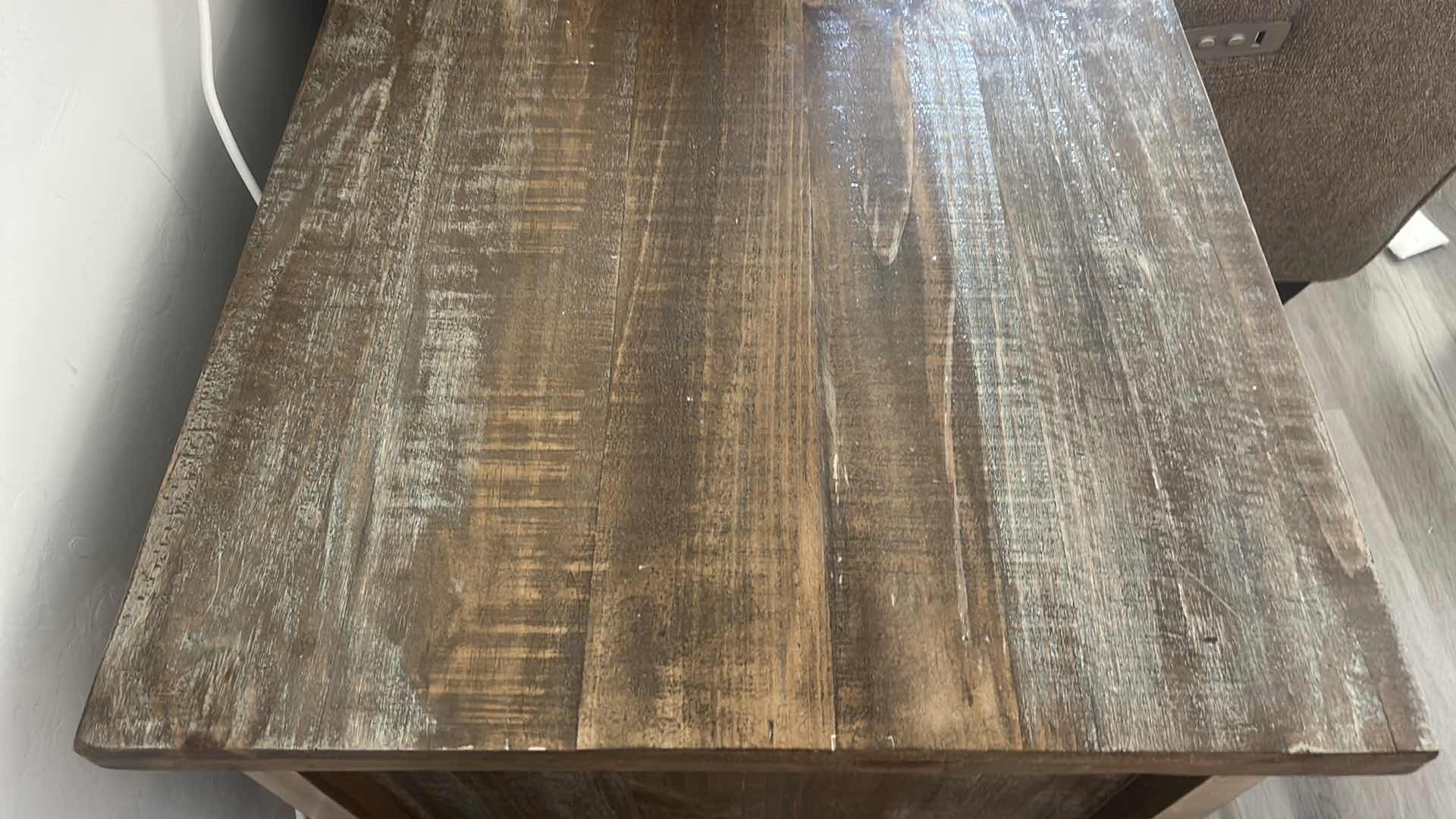 Photo 1 of ANTIQUE RUSTIC PINE END TABLE 23“ x 23“ x H26“