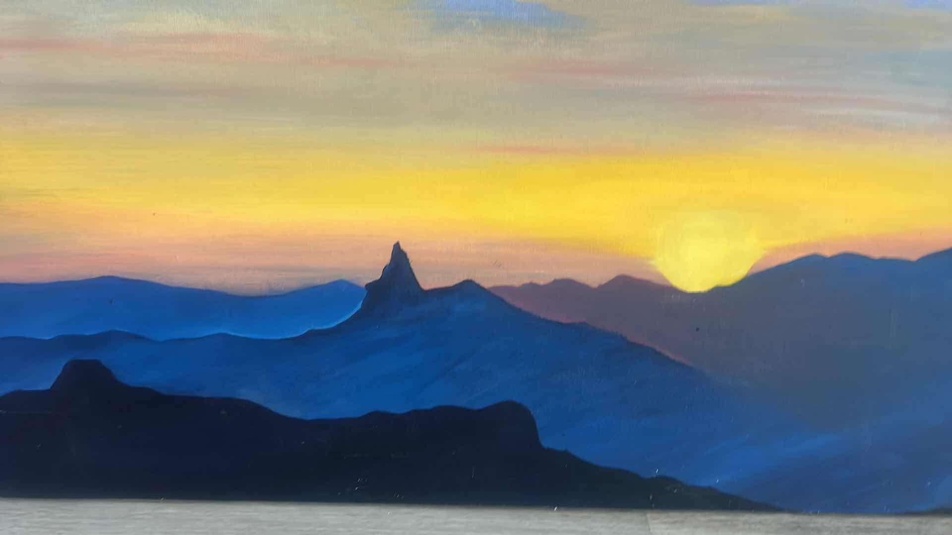 Photo 1 of OIL ON CANVAS SUNSET ARTWORK 3’ x 2’