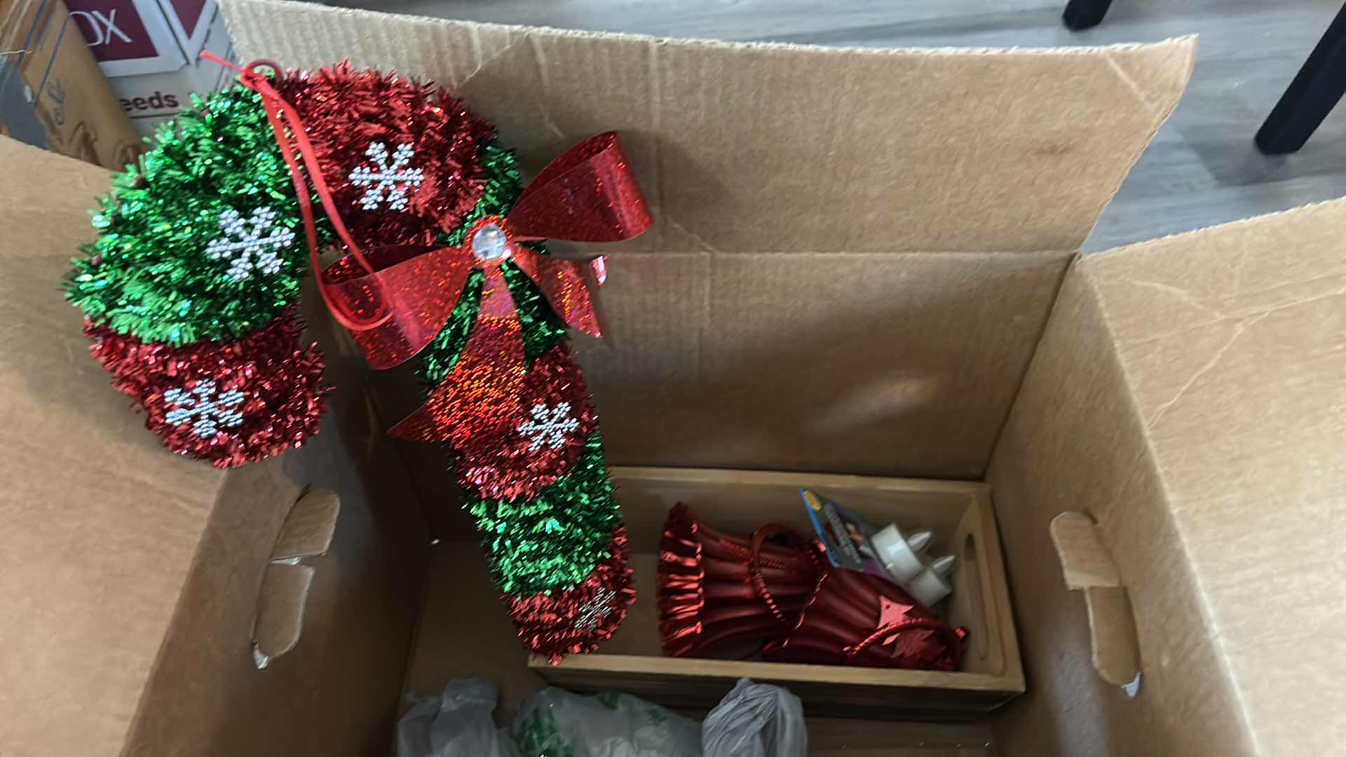 Photo 1 of BOX OF CHRISTMAS ITEMS