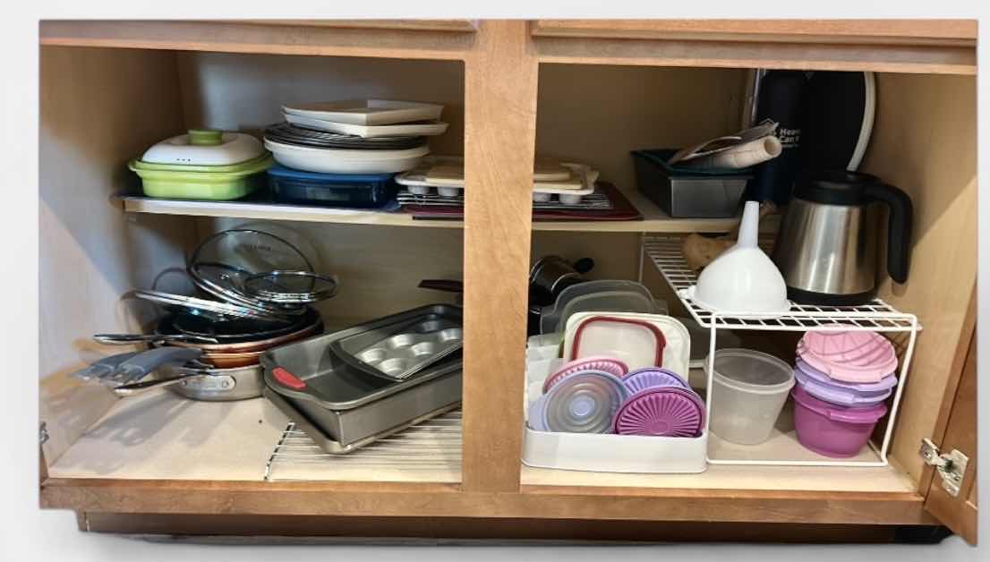 Photo 1 of CONTENTS OF TWO CABINETS IN KITCHEN