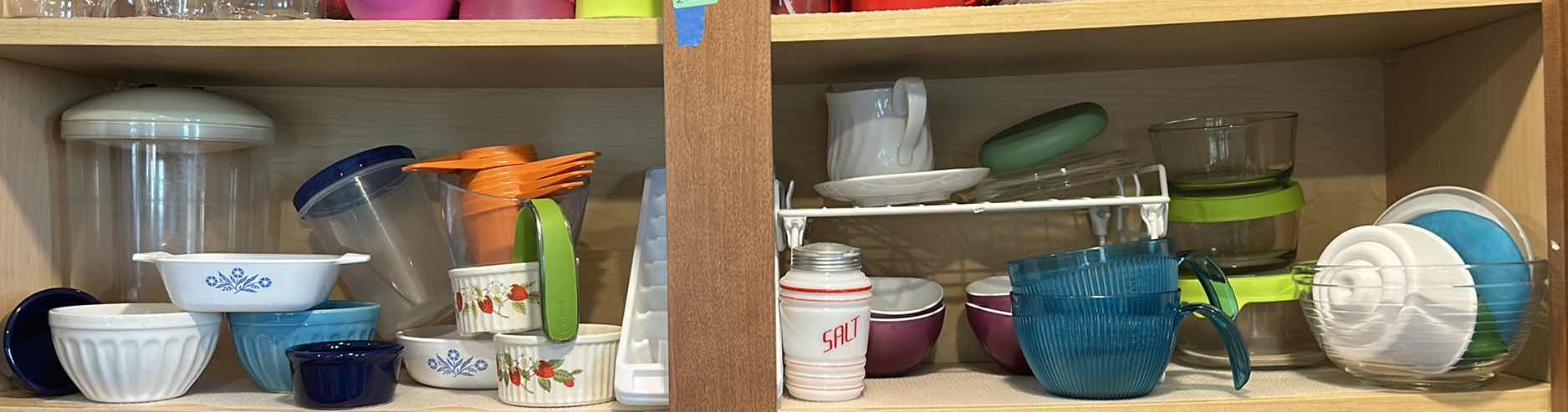 Photo 1 of CONTENTS ON TWO SHELVES IN KITCHEN