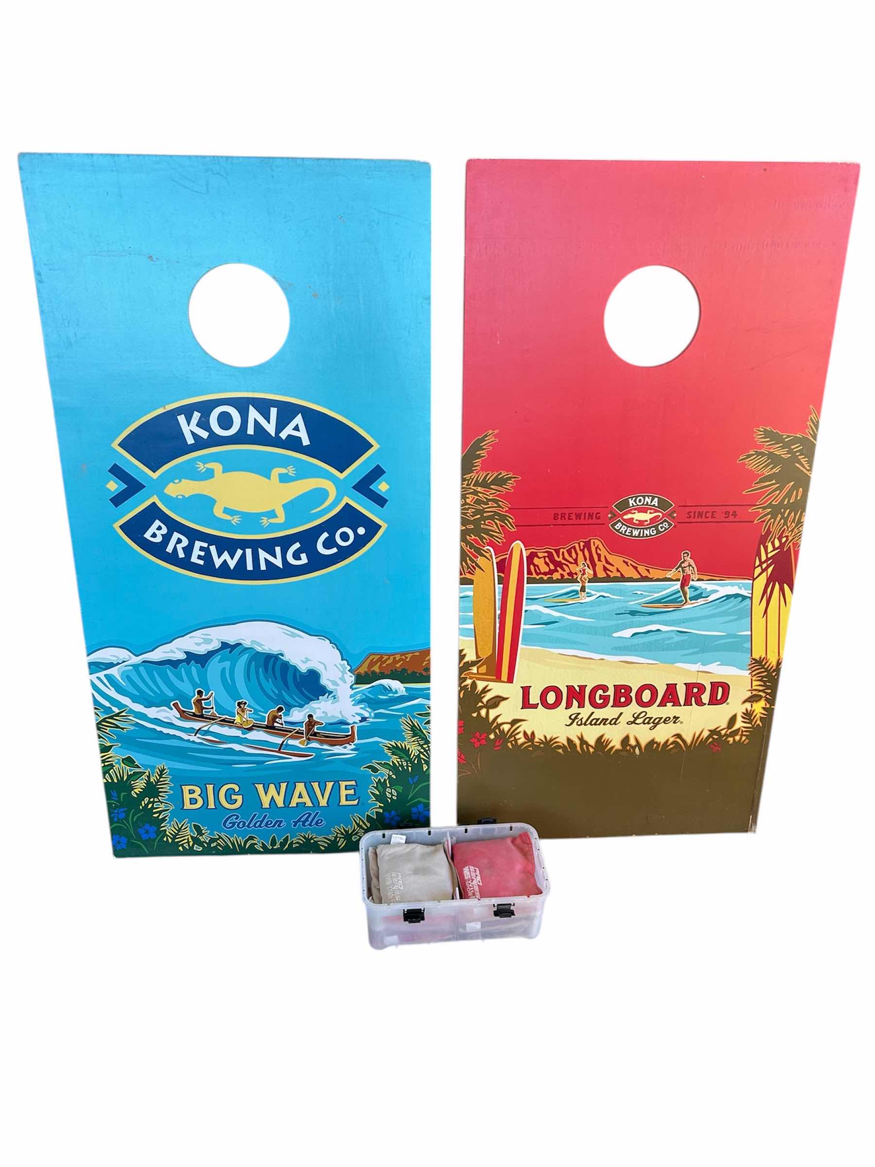 Photo 1 of KONA BREWING CO CUSTOM CORNHOLE  BOARDS W CORNHOLE BEAN BAGS