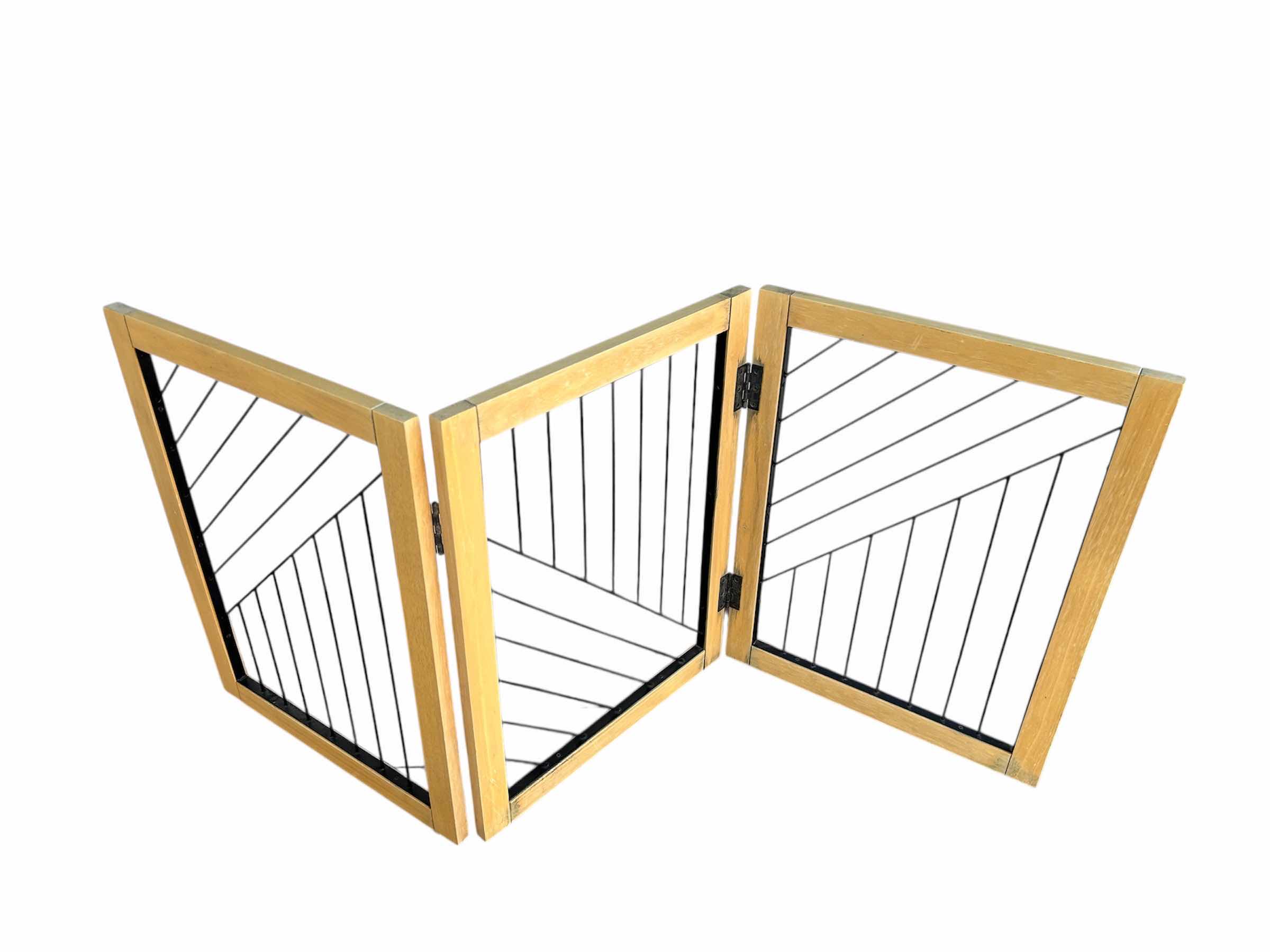 Photo 1 of FREESTANDING 3 PANEL PET GATE IN A NATURAL WOOD FINISH
