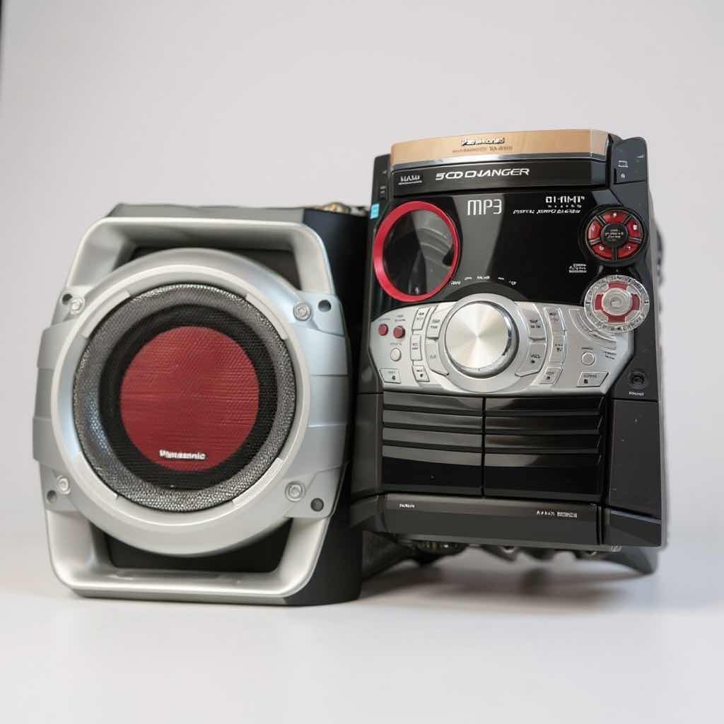 Photo 1 of PANASONIC SA-AK520 MINI COMPONENT STEREO SYSTEM AND SUBWOOFERS