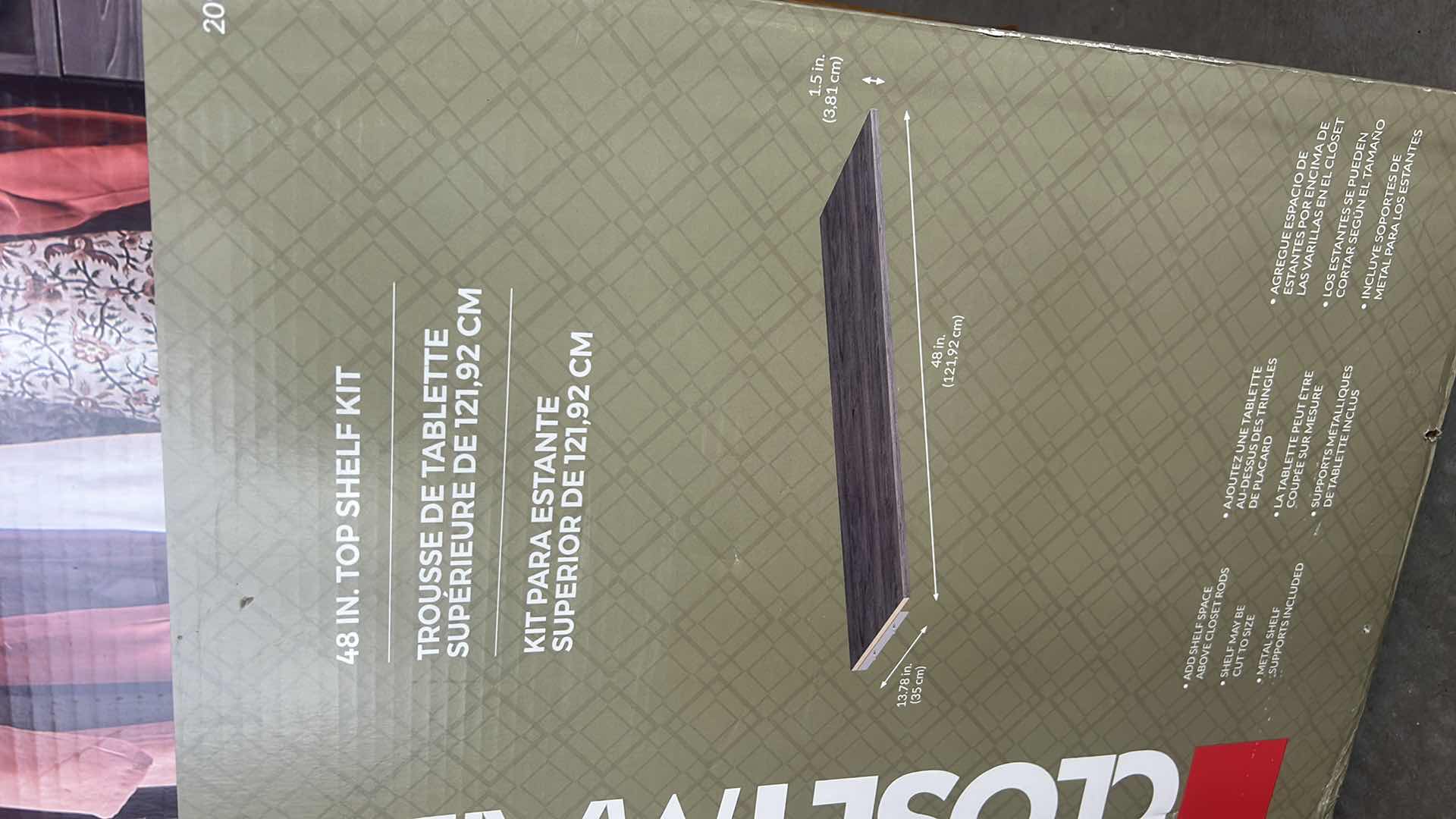 Photo 1 of NEW CLOSETMAID 48” TOP SHELF KIT