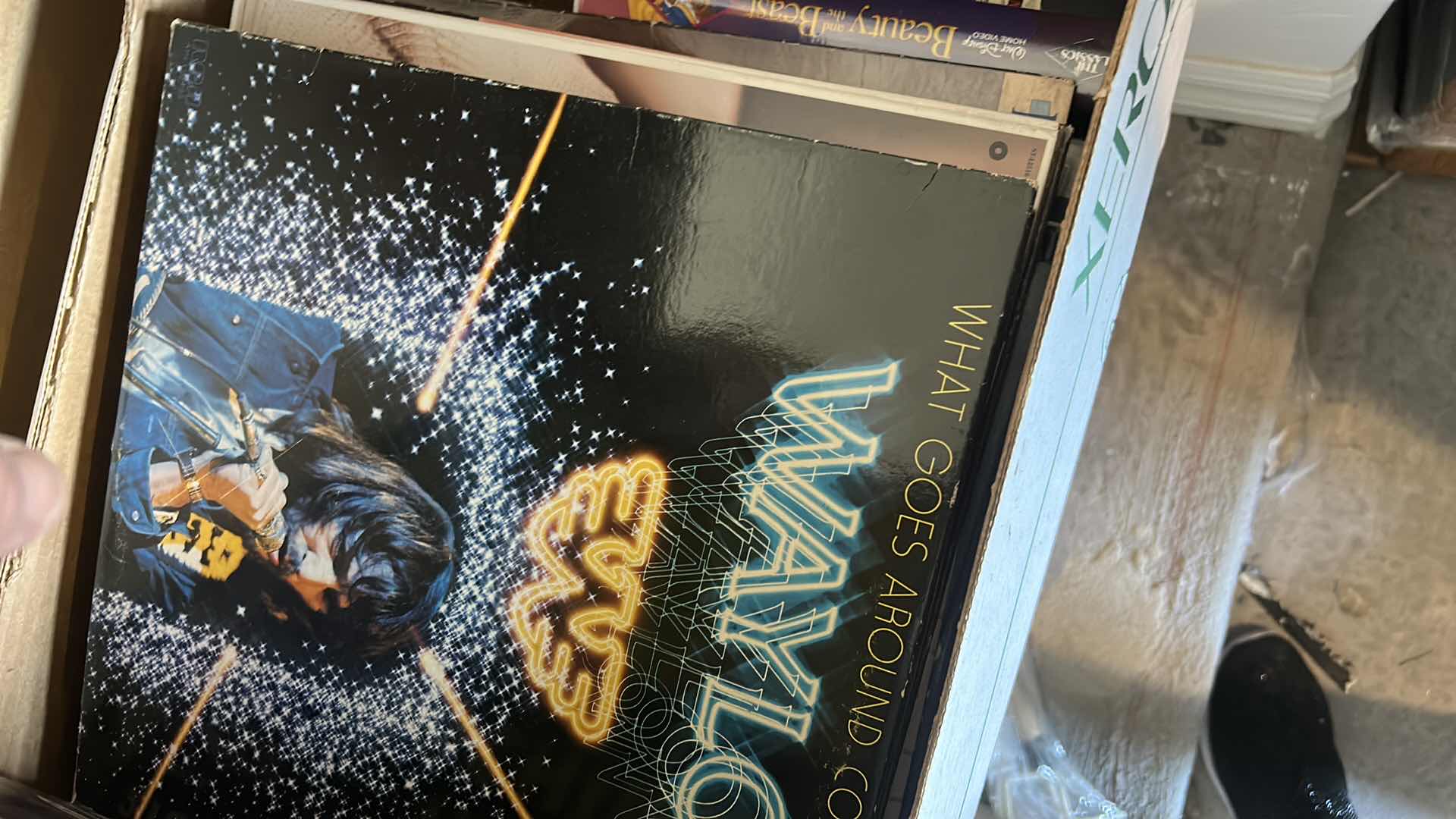 Photo 1 of BOX FULL OF RECORD ALBUMS AND DVD’s