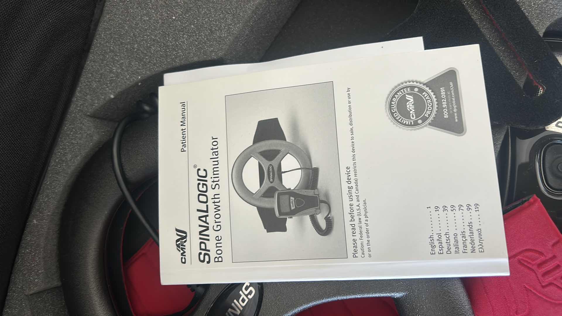 Photo 1 of CMF SPINALOGIC BONE GROWTH STIMULATOR WITH CARRYING CASE.