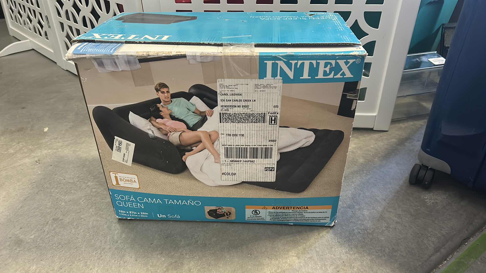 Photo 1 of NEW INTEX BLOWUP COUCH AND AIR PUMP