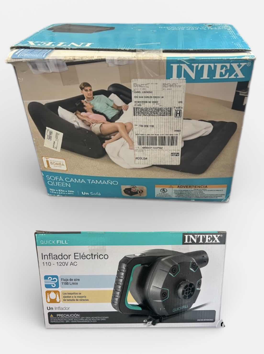 Photo 1 of NEW INTEX BLOWUP COUCH AND AIR PUMP