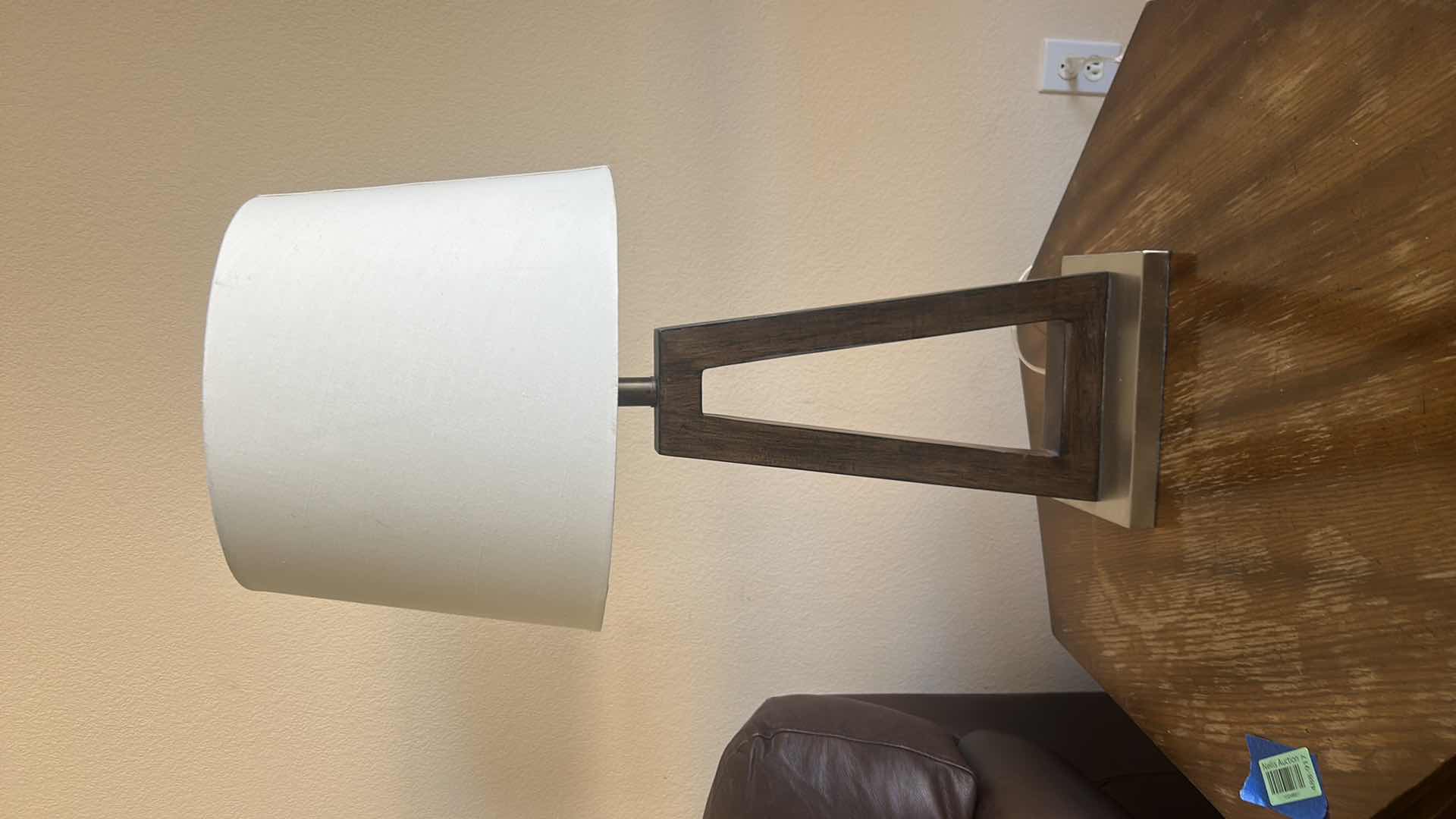 Photo 1 of 2 TONE TABLE LAMP WITH WHITE SHADE H32”