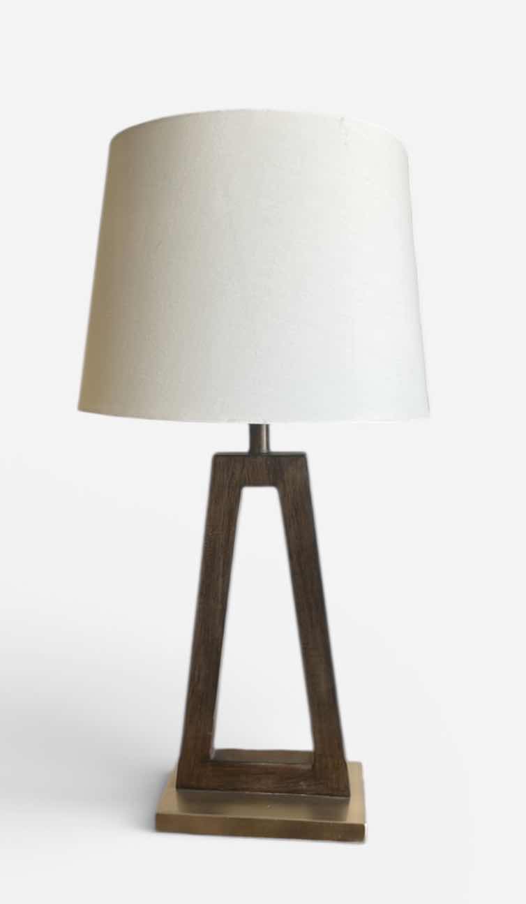 Photo 1 of 2 TONE TABLE LAMP WITH WHITE SHADE H32”