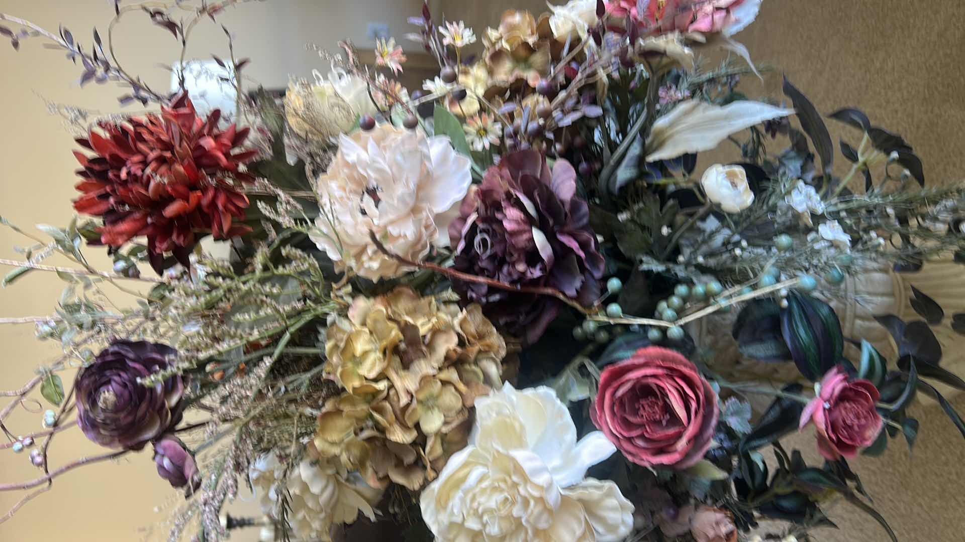 Photo 1 of LARGE FAUX FLORAL ARRANGEMENT H3’