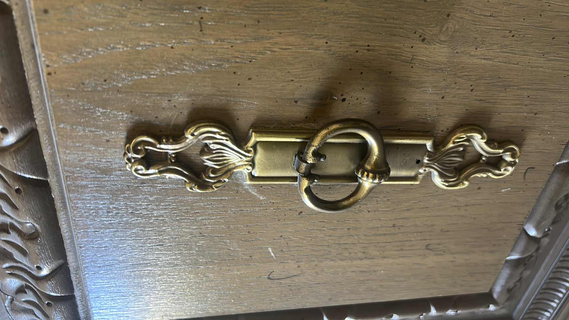 Photo 1 of 2 PC VINTAGE TRADITIONAL WOOD CHINA CABINET OR HUTCH WITH GLASS DOORS AND TONGUE AND GROOVE DRAWERS.  62 1/2“ x 18“ x H6‘